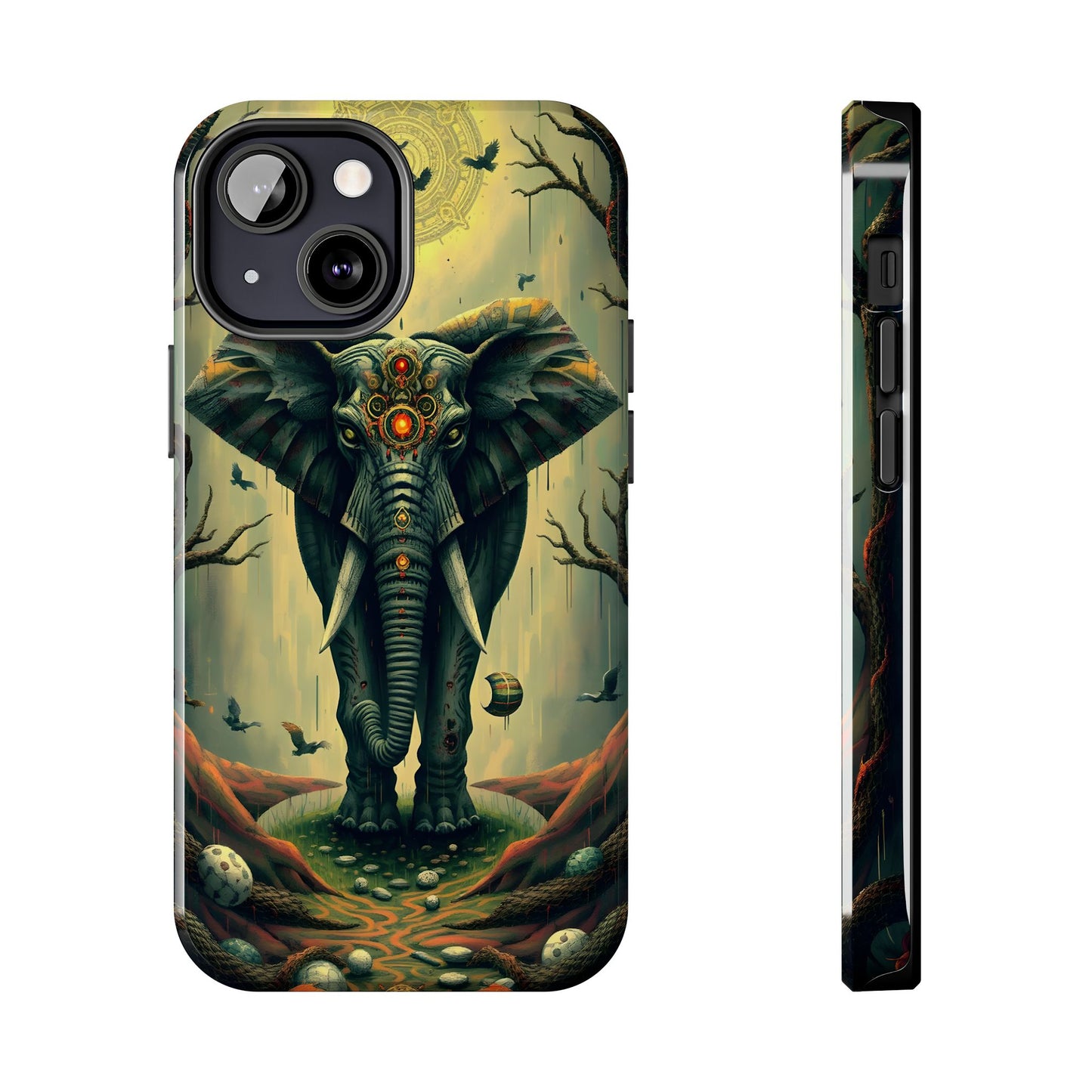 Mystical Forest Elephant Tough Phone Case | Vibrant Design for Nature Lovers - for iPhone