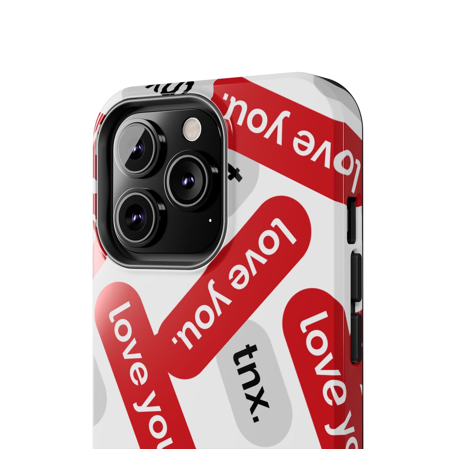 Love You&Tnx Tough Phone Case - Stylish and Protective for iPhone