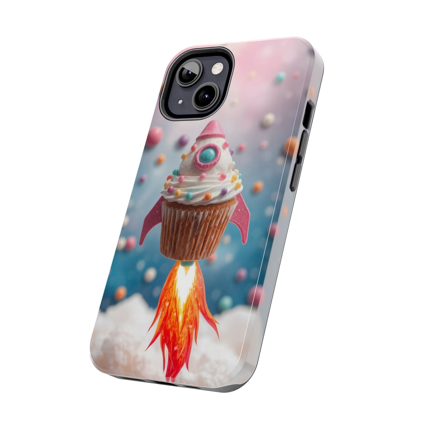 Whimsical Rocket Cupcake Phone Case - Fun Protective Case for Kids and Teens