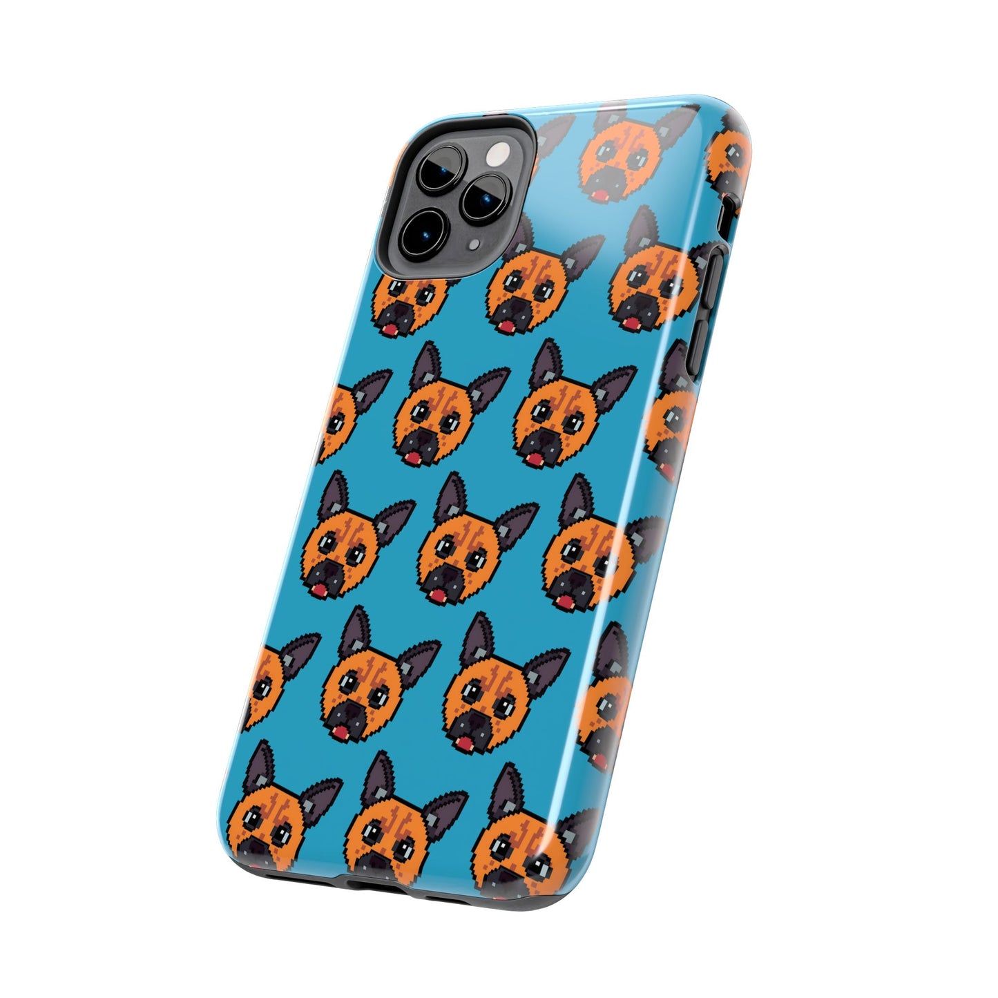 Cute Orange Dog Pixel Art Pattern Tough Phone Case - Fun & Durable Protection - for iPhone
