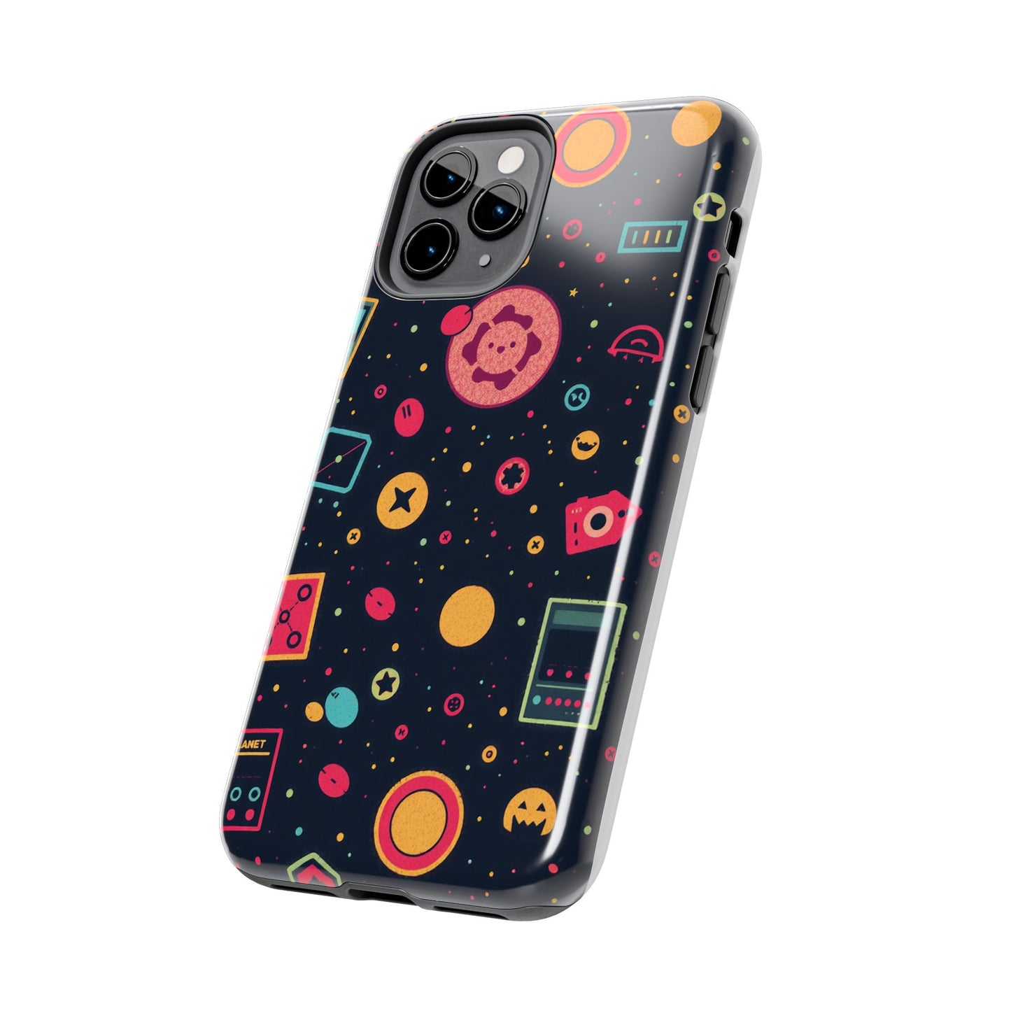 Colorful Space-Themed Tough Phone Case - Fun & Durable Protection for All Ages - for iPhone