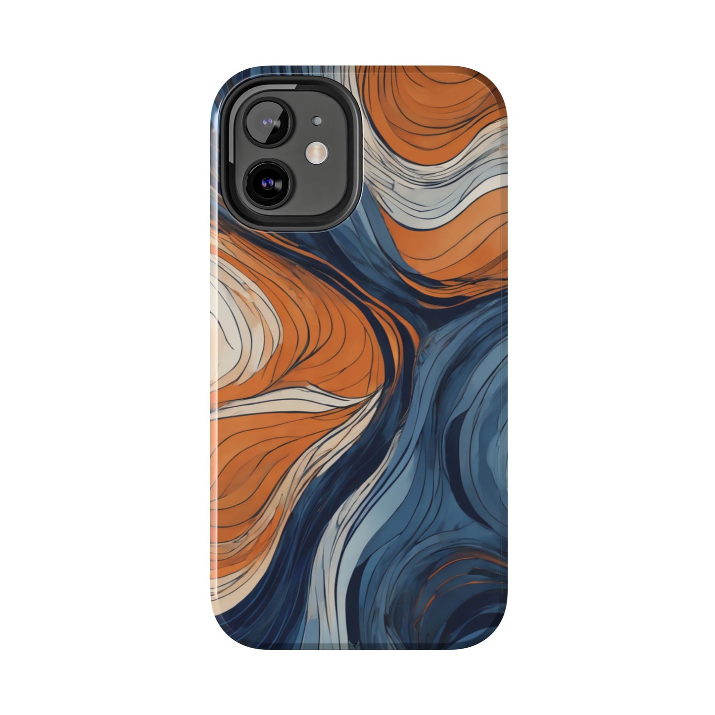 Artistic Tough Phone Case - Vibrant Abstract  Waves Design - for iPhone