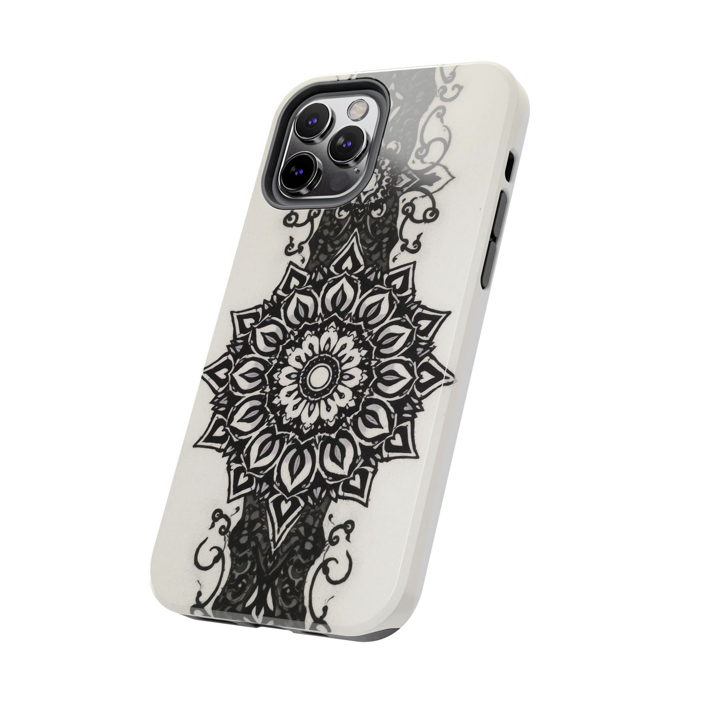 Stylish Tough Phone Cases with Dark Mandala Design - Durable and Unique Protection - for iPhone