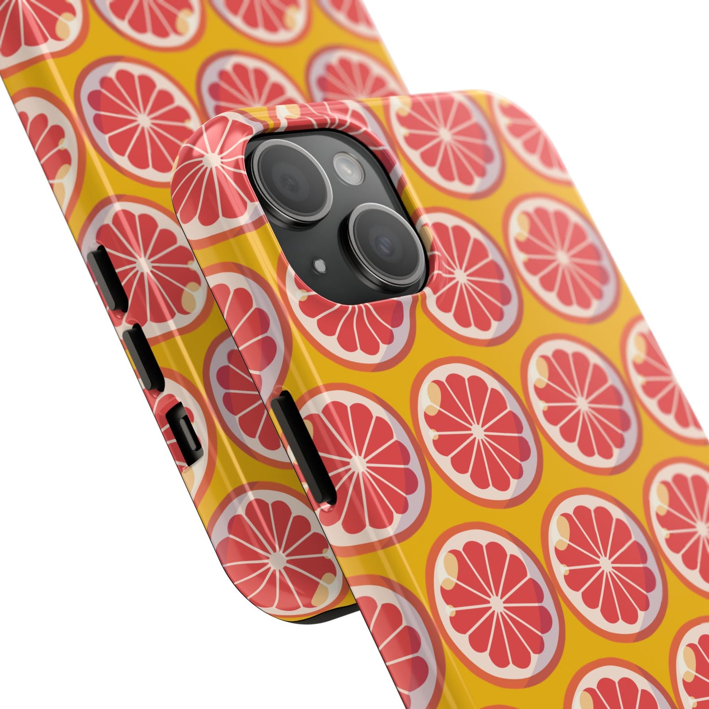Citrus Pattern Tough Phone Case - Bright Grapefruit Design - for iPhone