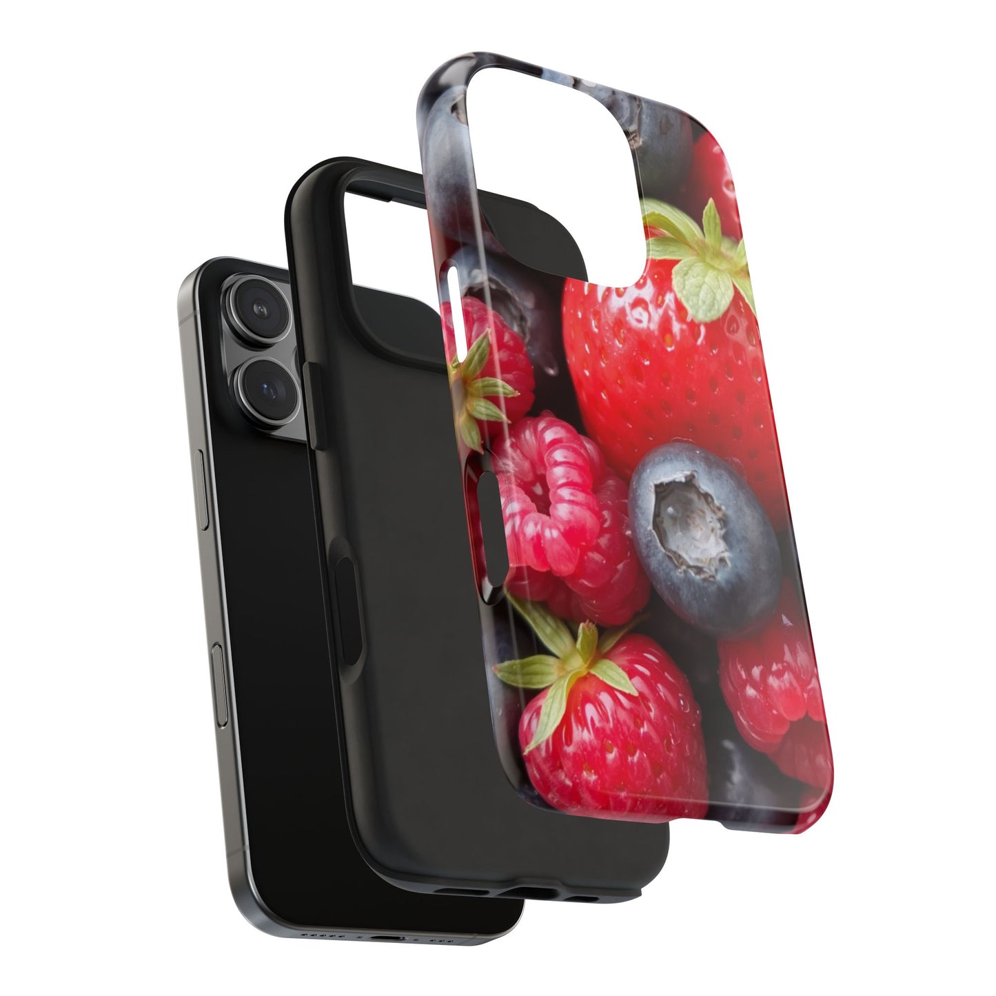 Fruit-Themed Tough Phone Case - Berry Burst Design
