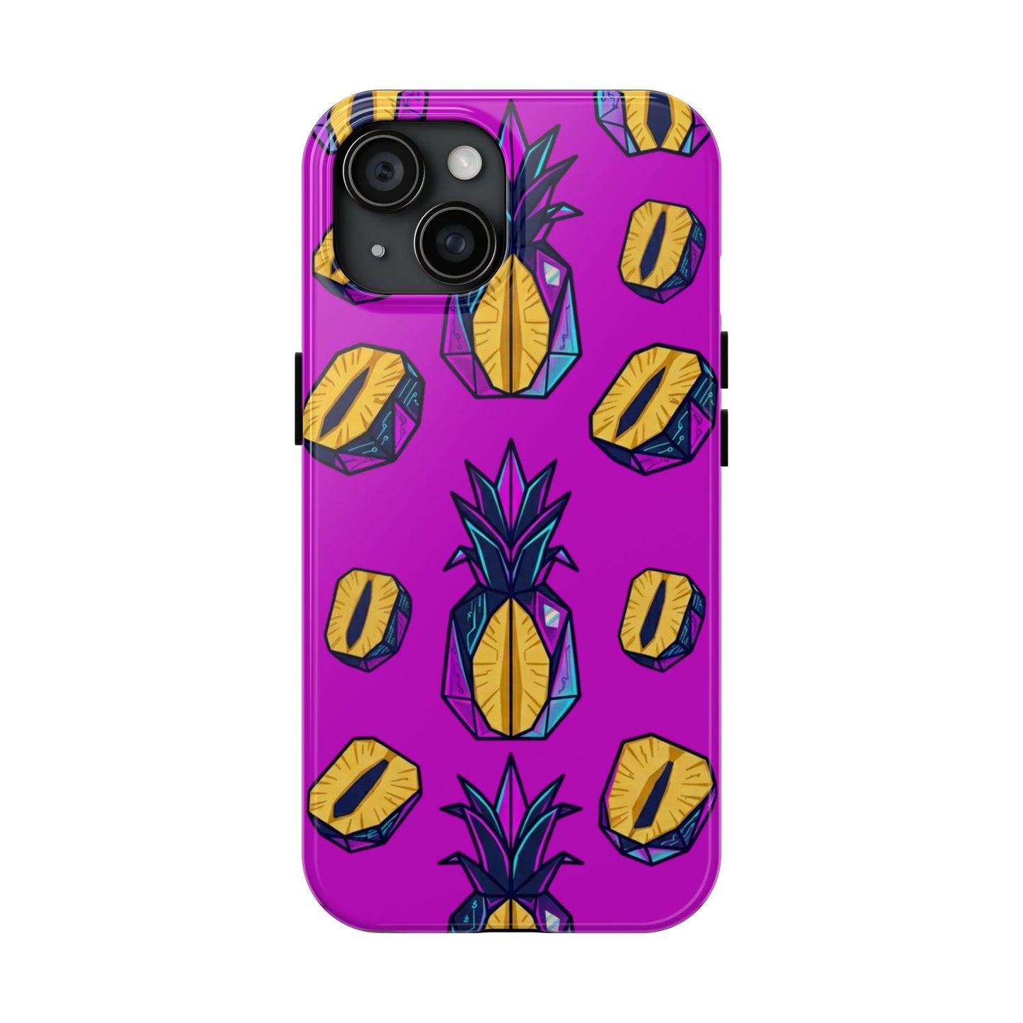 Cyberpunk Origami Pineapple iPhone Case