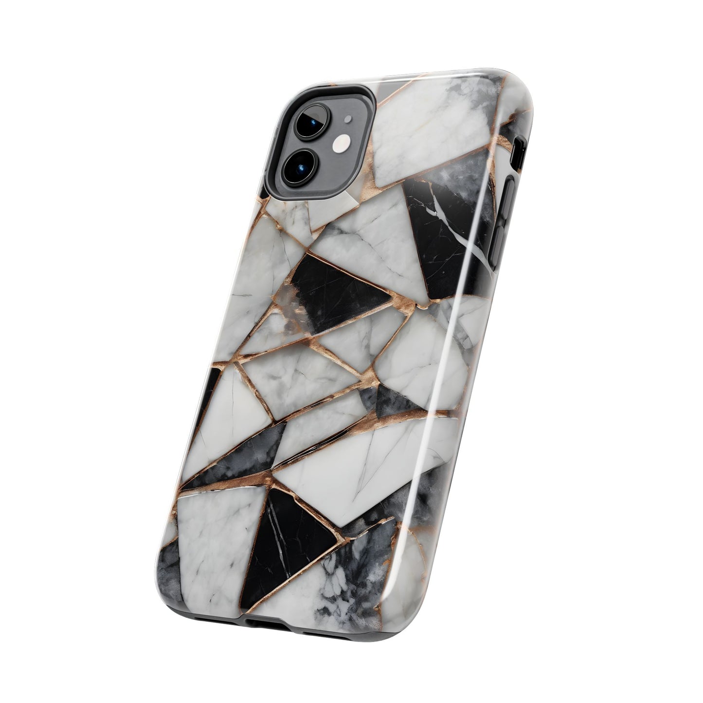 Elegant Marble Tough Phone Case - Stylish Protection for iPhone