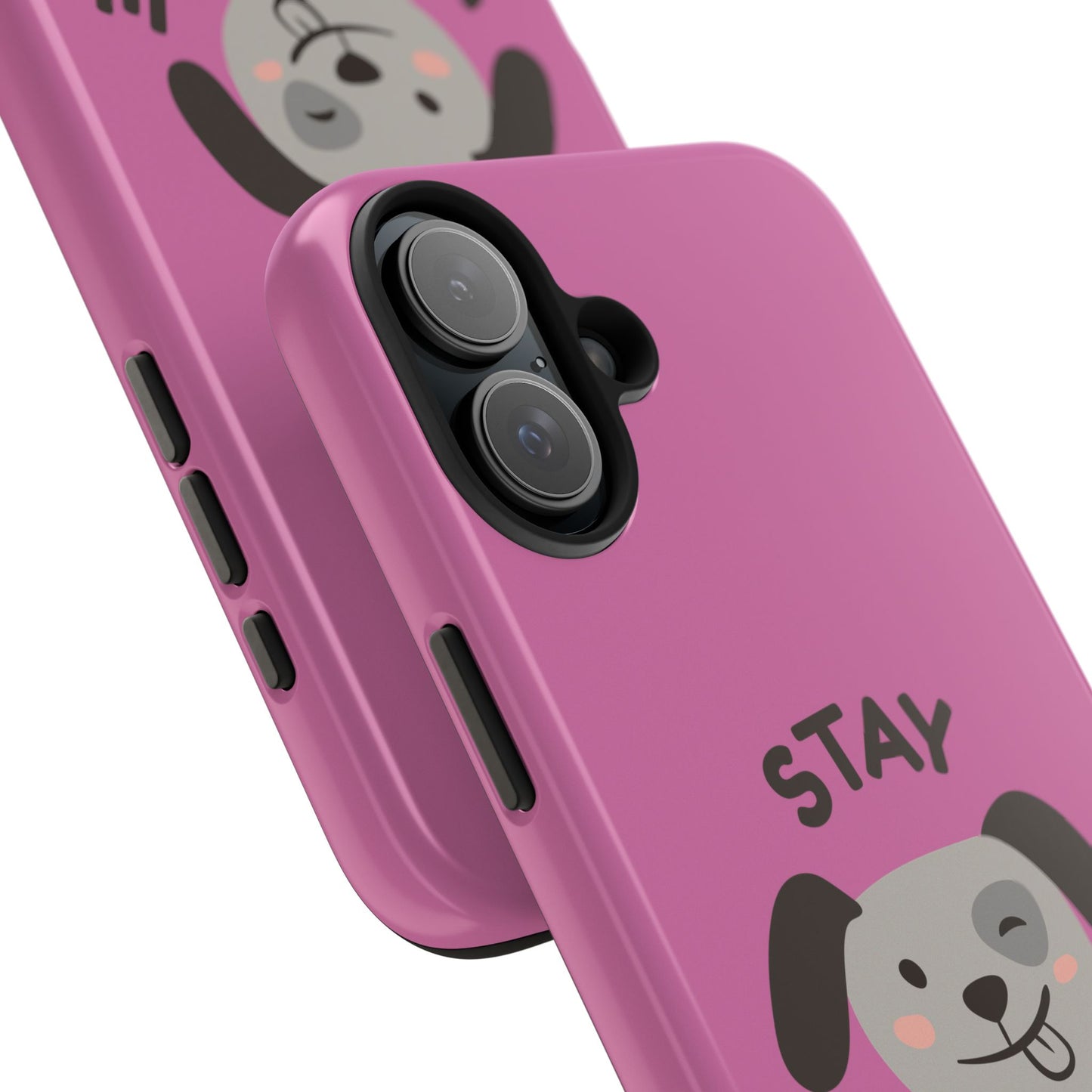 Pink Stay Pawsitive Tough Phone Case - Dog Funny Design - for iPhone
