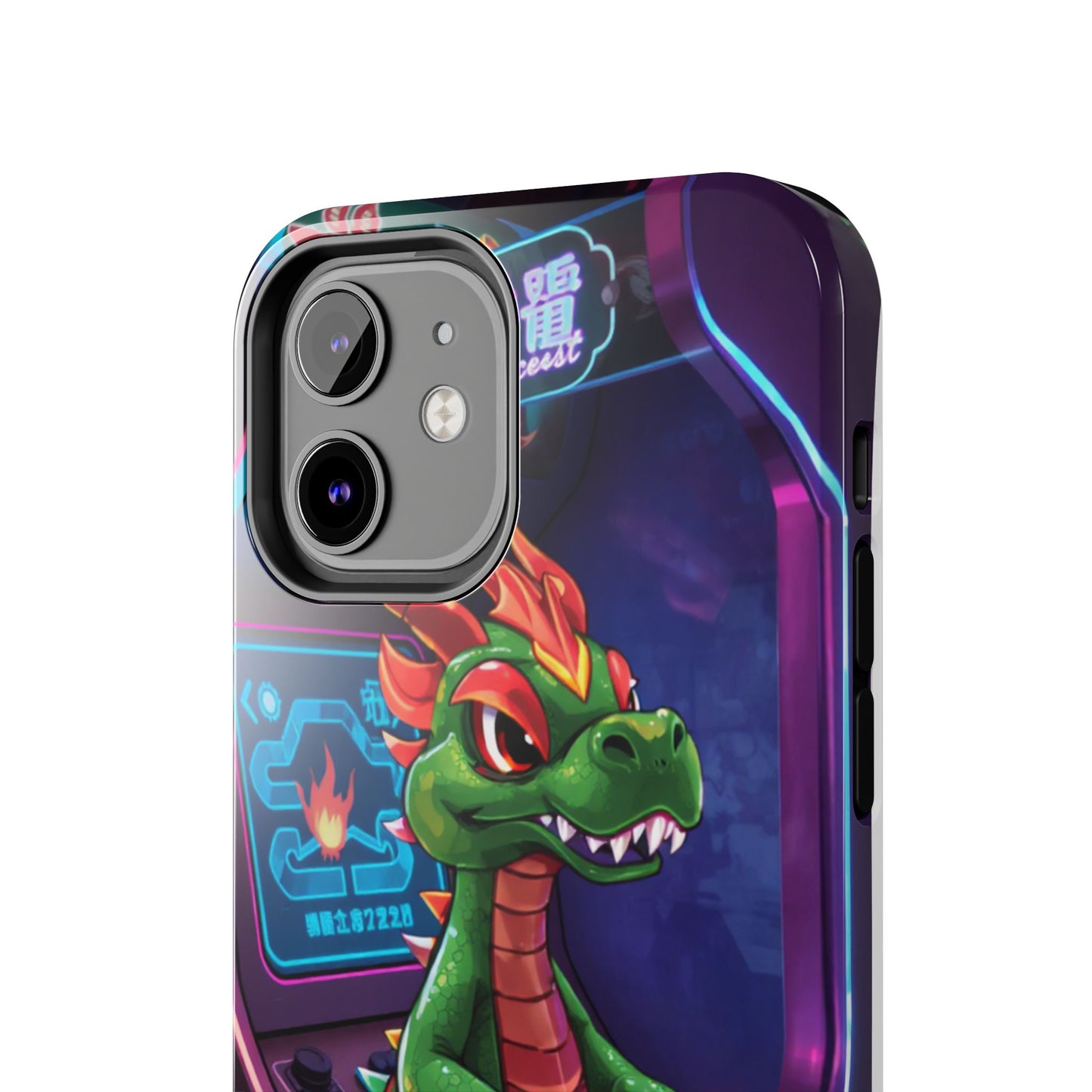 Retro Gamer Tough Phone Case with Dragon Design