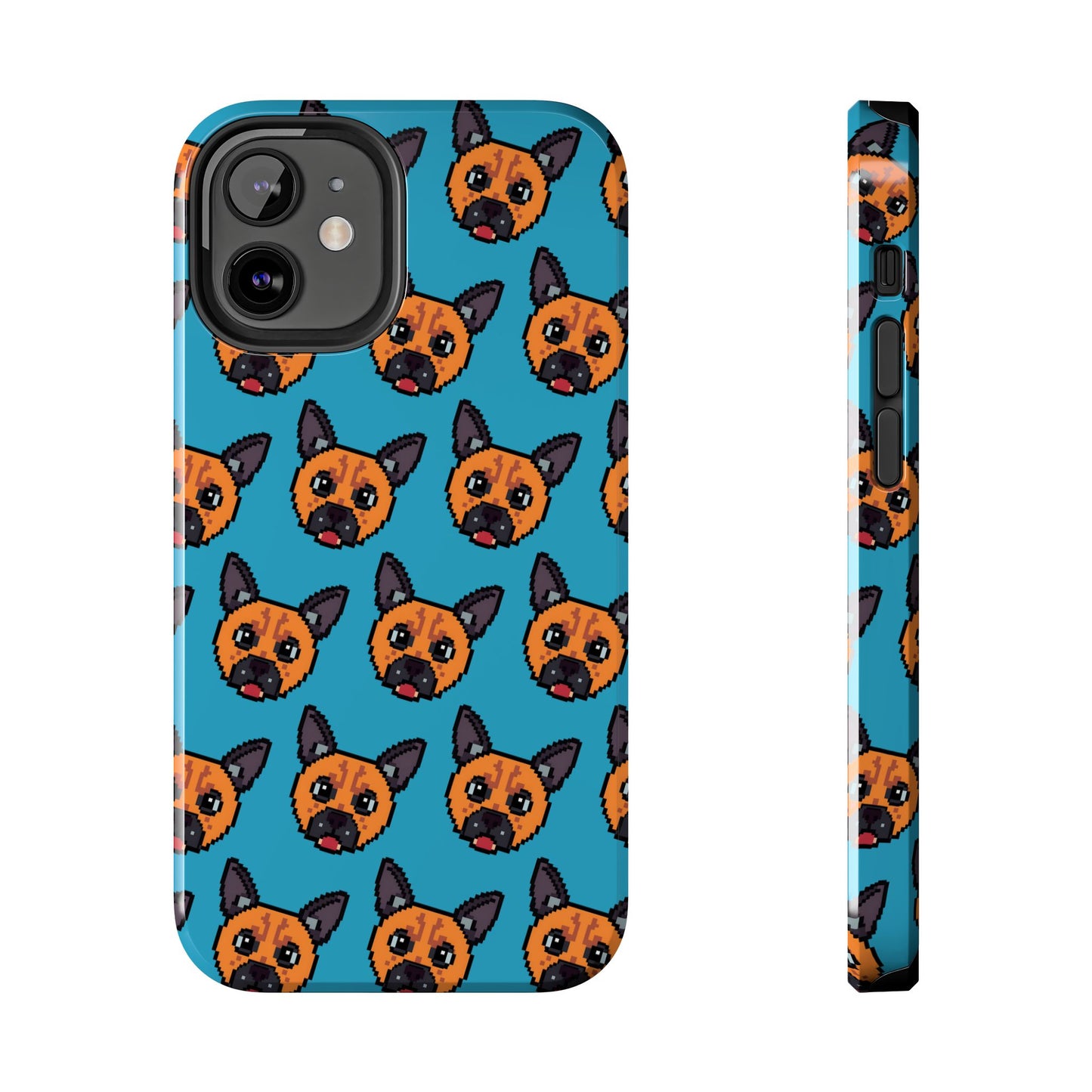 Cute Orange Dog Pixel Art Pattern Tough Phone Case - Fun & Durable Protection - for iPhone