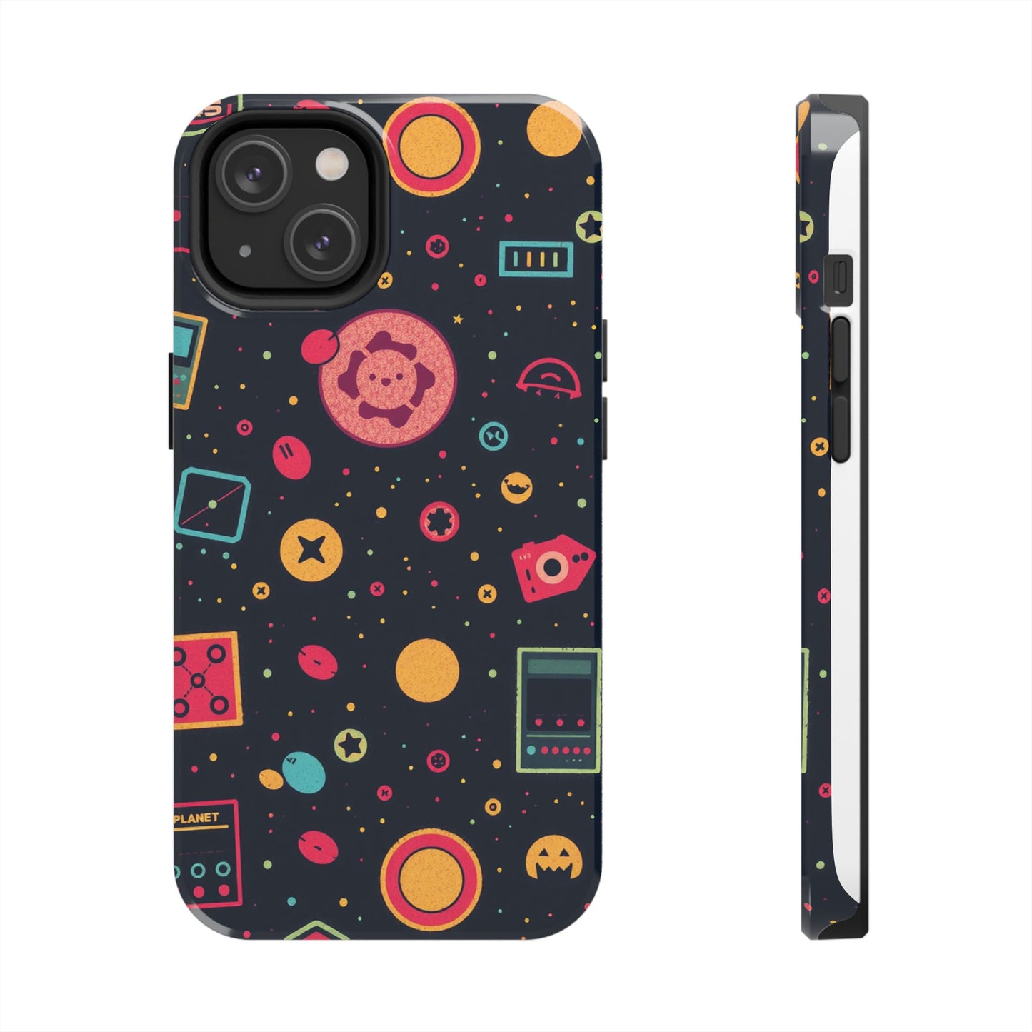 Colorful Space-Themed Tough Phone Case - Fun & Durable Protection for All Ages - for iPhone