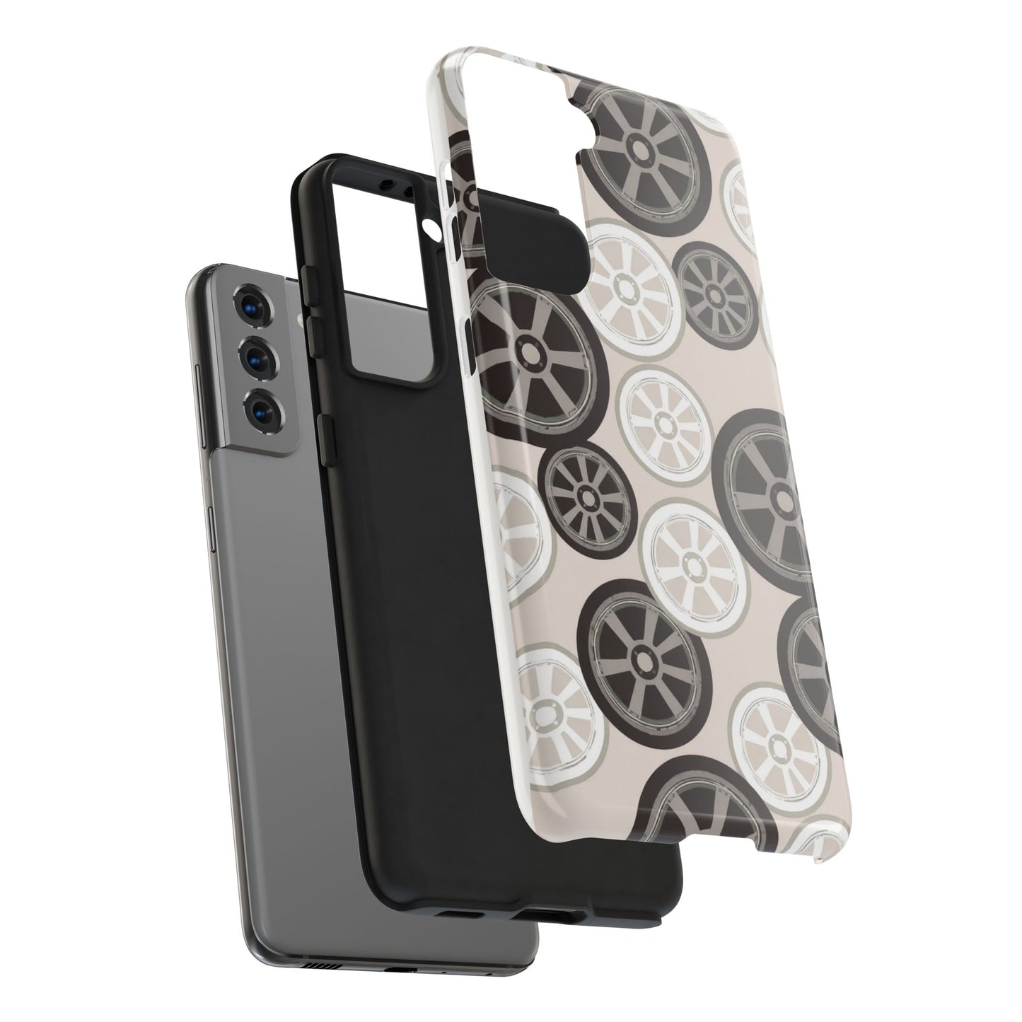 Racing Wheel Design Tough Phone Case – Durable Protection for Automotive Enthusiasts