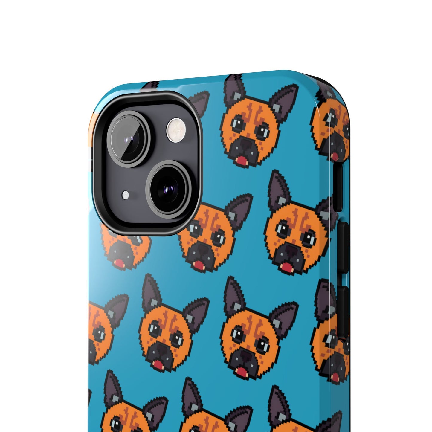 Cute Orange Dog Pixel Art Pattern Tough Phone Case - Fun & Durable Protection - for iPhone