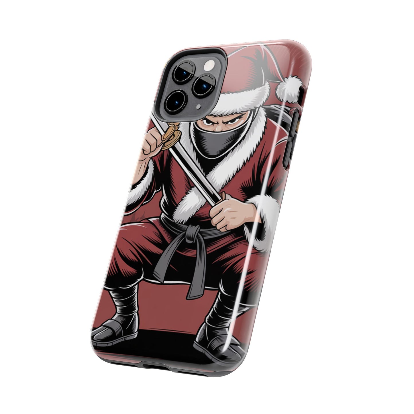 Ninja Santa Tough Phone Case | Durable Holiday Phone Cover for iPhone
