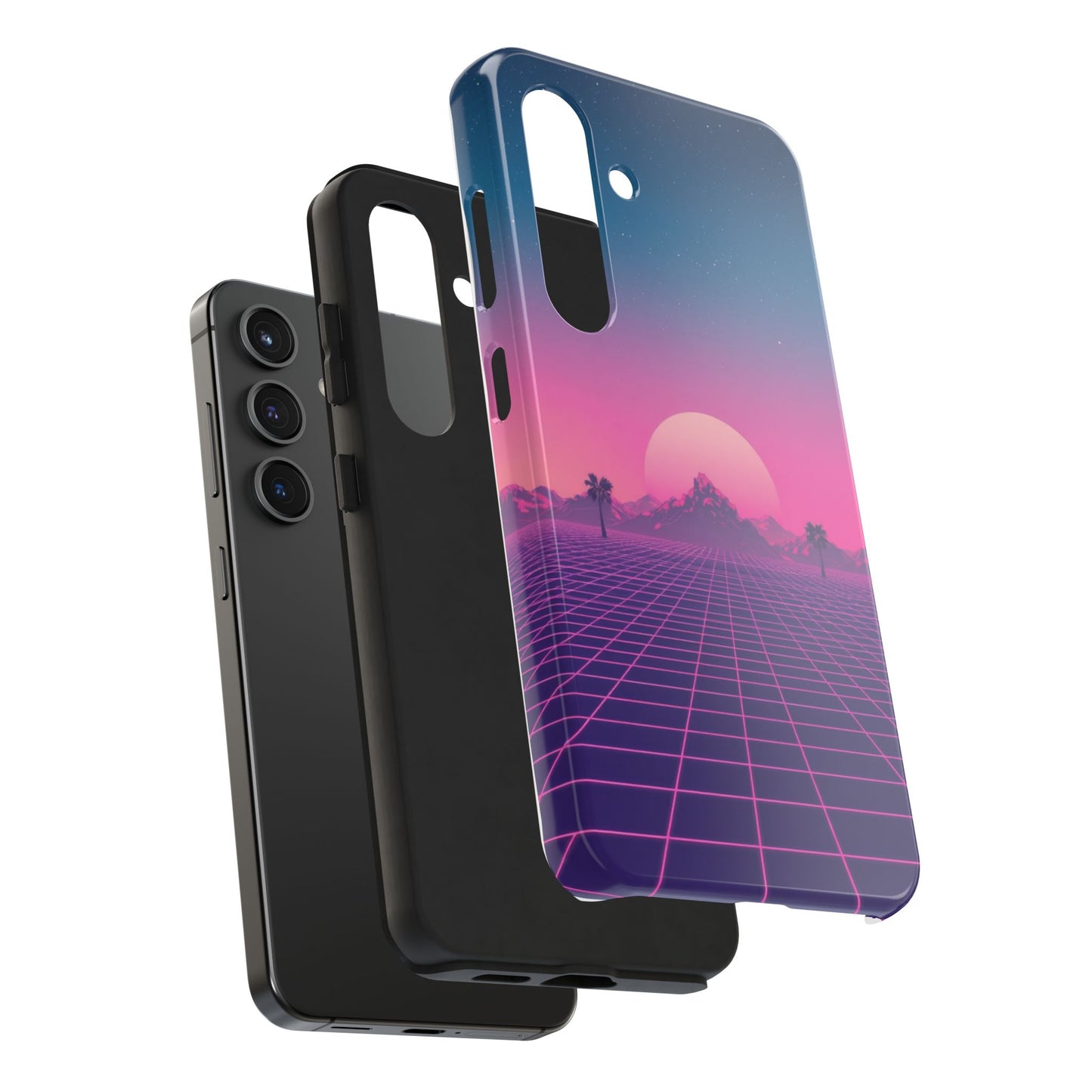 Retro Aesthetic Tough Phone Case - Vibrant Sunset Design