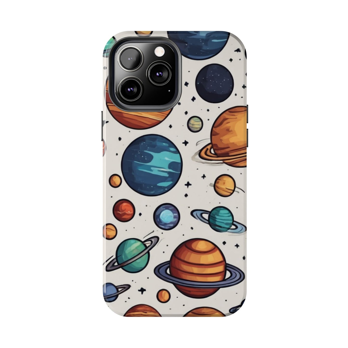 Cosmic Galaxy Tough Phone Case - Planetary Cartoon Design - for iPhone
