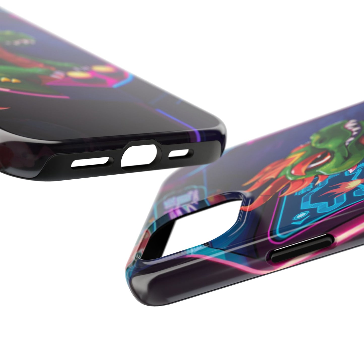 Retro Gamer Tough Phone Case with Dragon Design