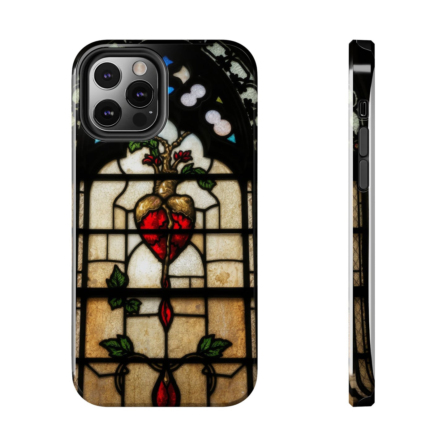 Stained Glass Heart Tough Phone Case - Unique Design for Protection & Style