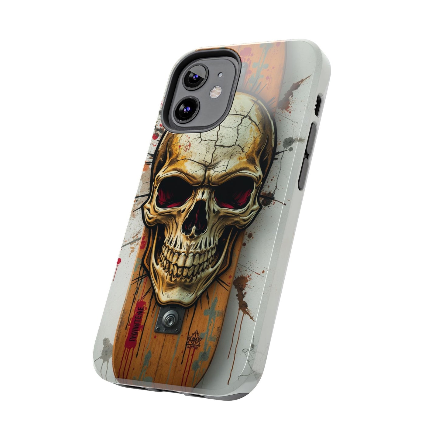 Edgy Skull Tough Phone Case - Durable Protection for Skateboard Enthusiasts