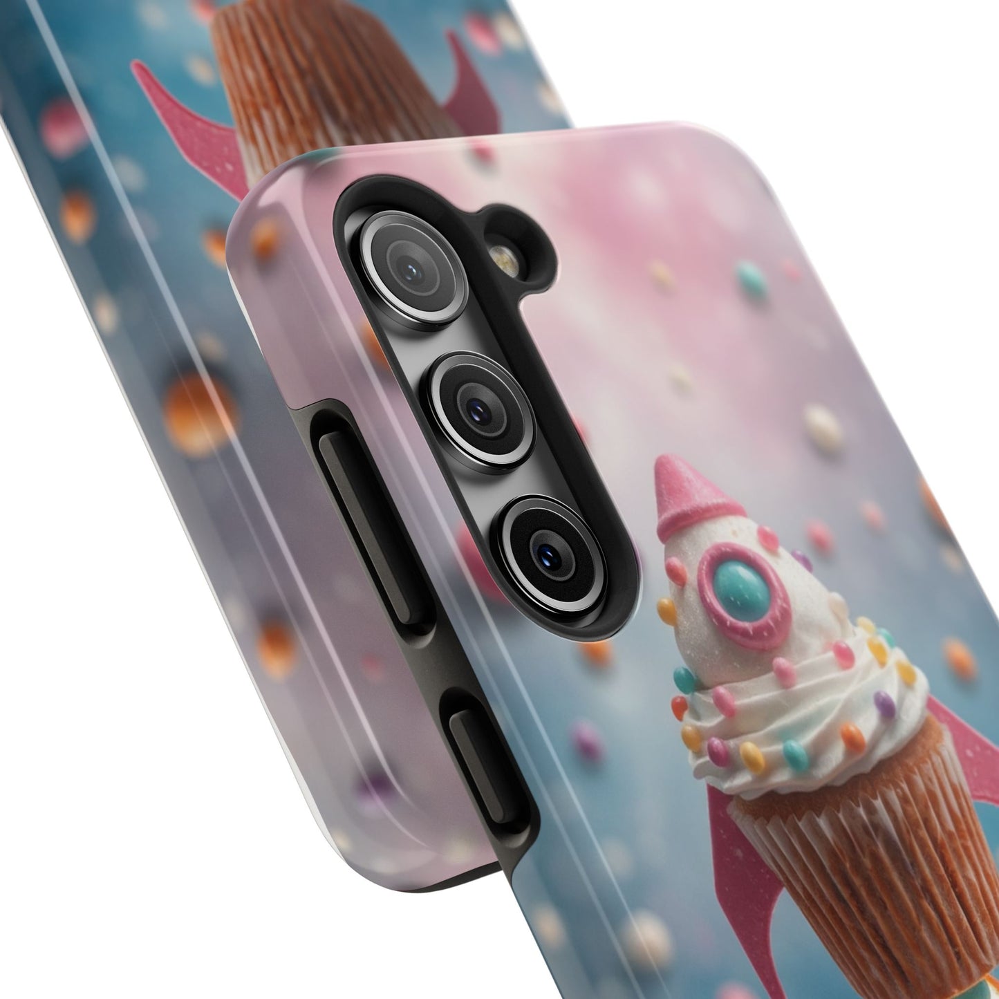 Whimsical Rocket Cupcake Phone Case - Fun Protective Case for Kids and Teens