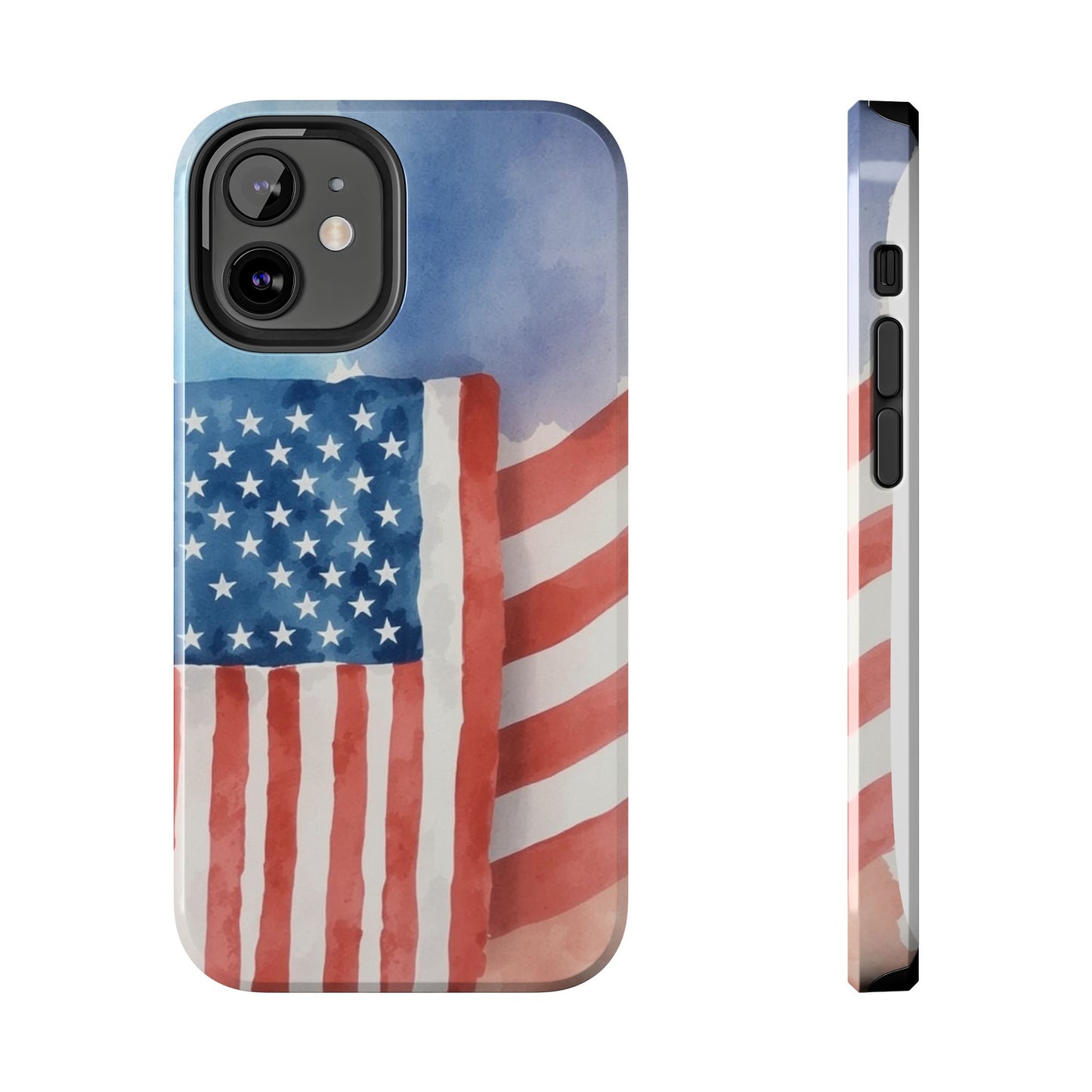 Abstract Watercolor American Flag Design - Tough Phone Case - for iPhone