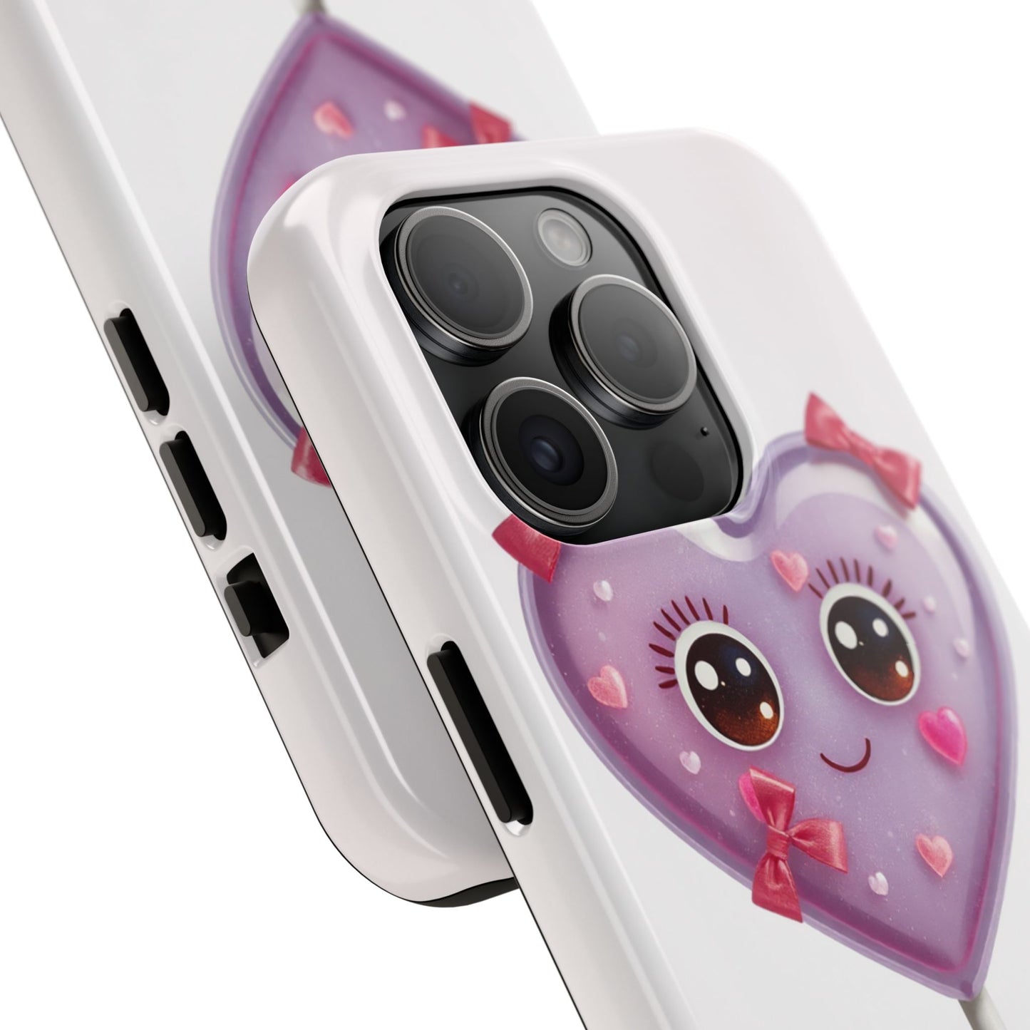 Cute Heart Lollipop Tough Phone Case - Adorable Protection for Candy Lovers