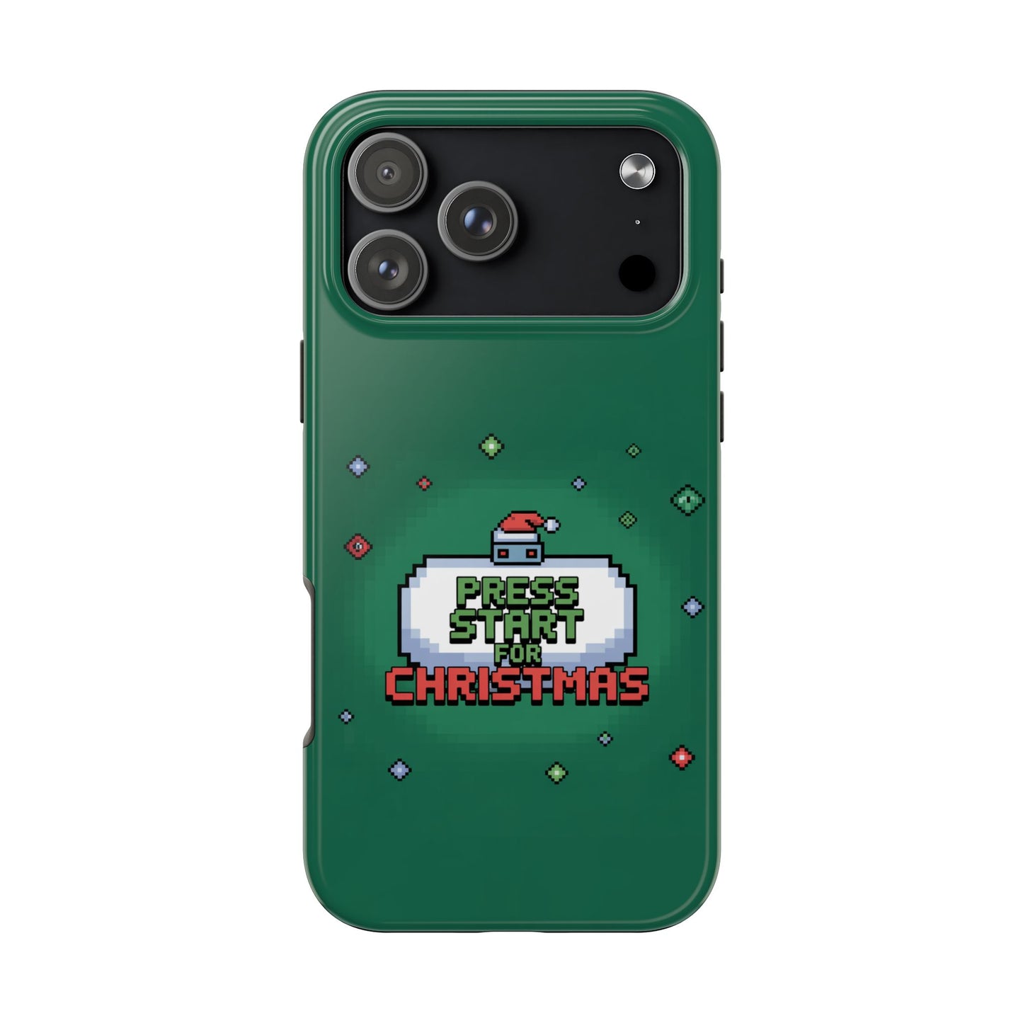 Christmas Pixel Gaming Phone Case - Press Start for Christmas Design