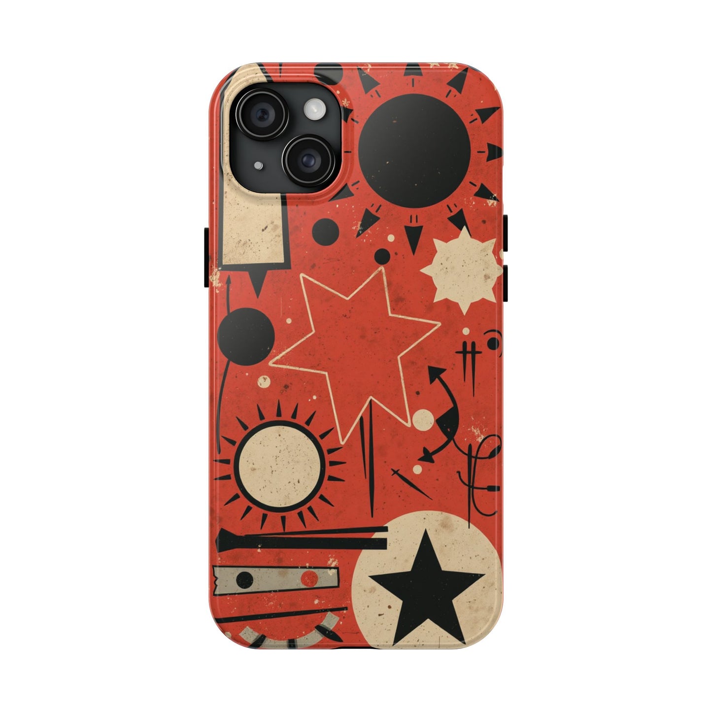 Retro Bold Tough Phone Case - Unique Geometric Design - for iPhone