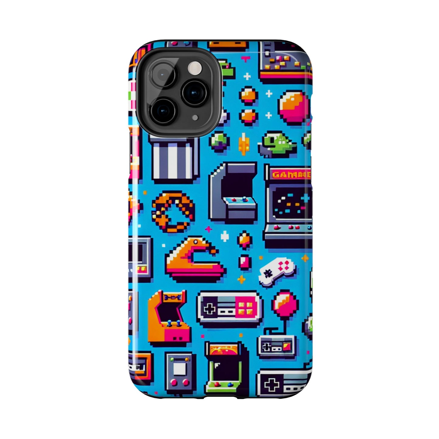 Retro Gaming Tough Phone Case - Pixel Art Design for Gamers - for iPhone