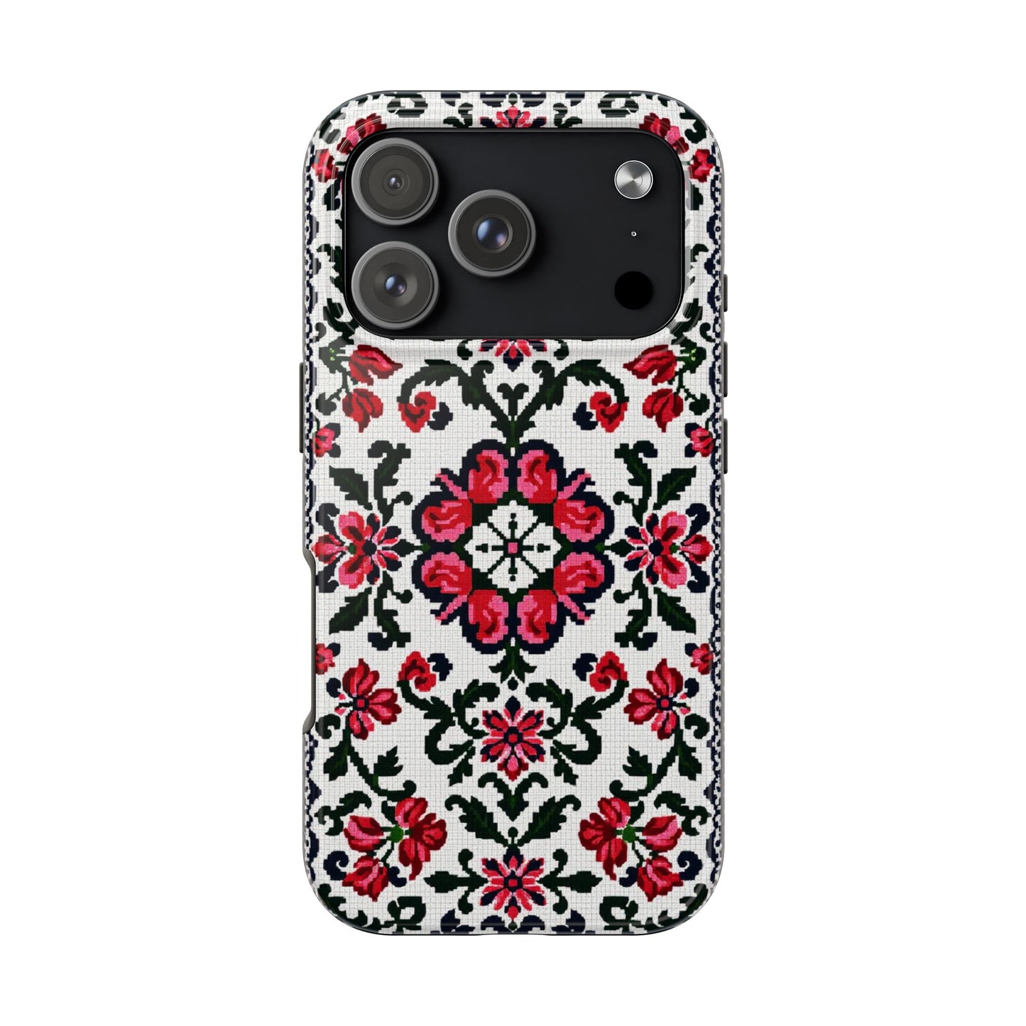 Traditional Knit Floral Design | Tough Phone Case - Durable Protection for iPhone
