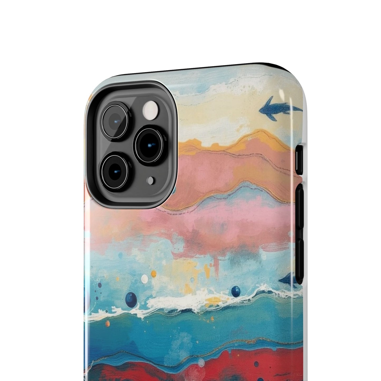 Artistic Tough Phone Case - Vibrant Waves Design for Unique Style