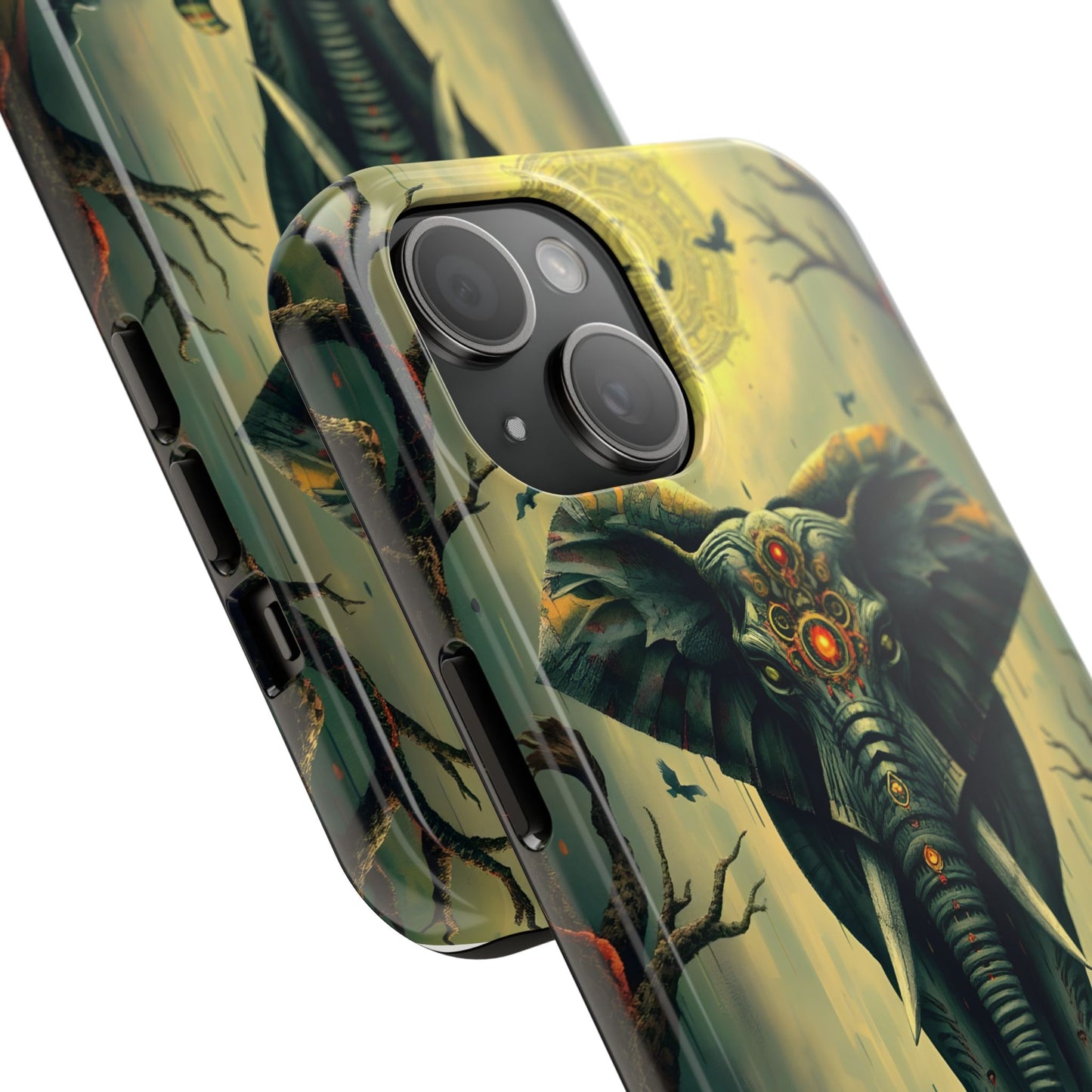 Mystical Forest Elephant Tough Phone Case | Vibrant Design for Nature Lovers - for iPhone