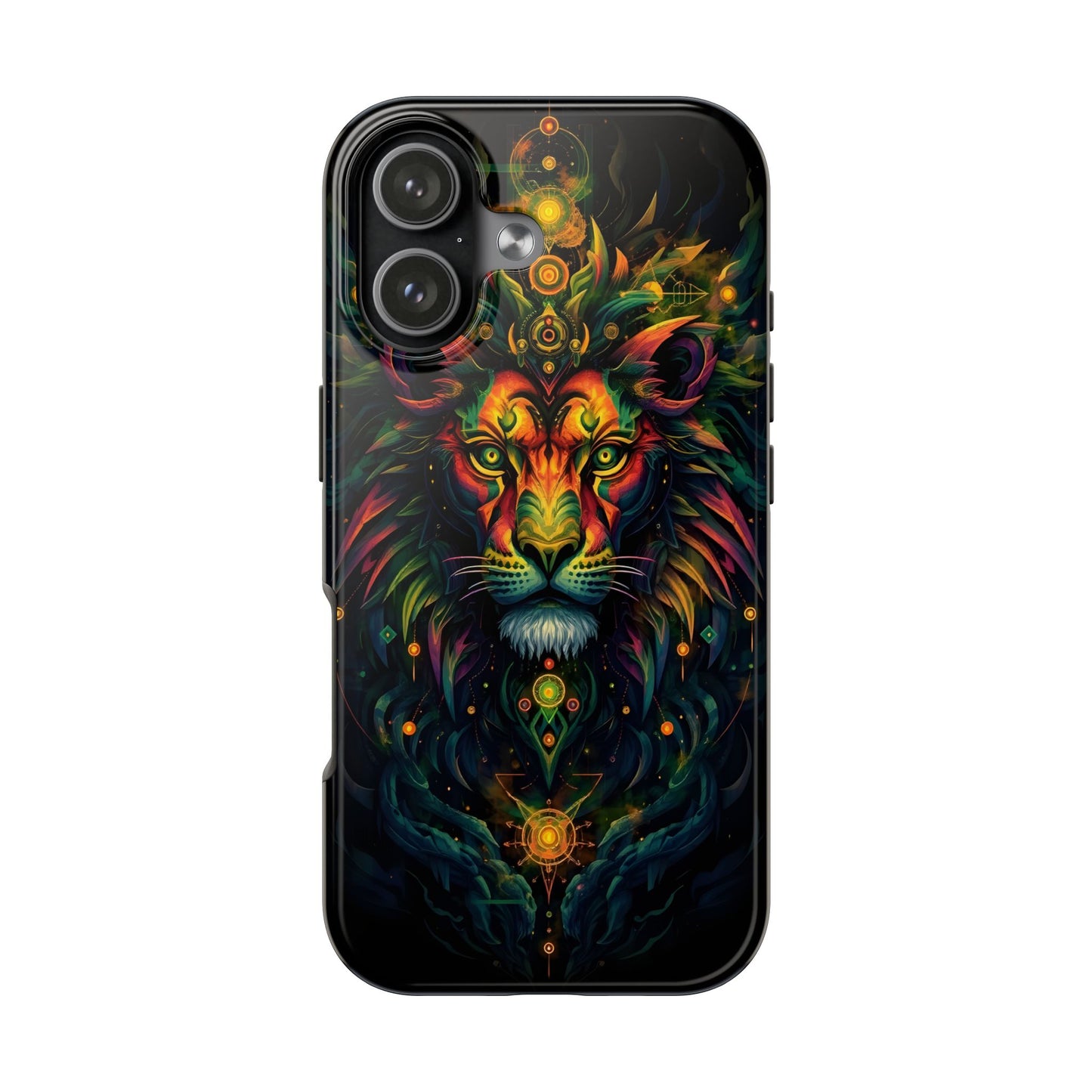 Vibrant Mystical Lion Art Tough Phone Case - Bold Protector for Animal Lovers - for iPhone