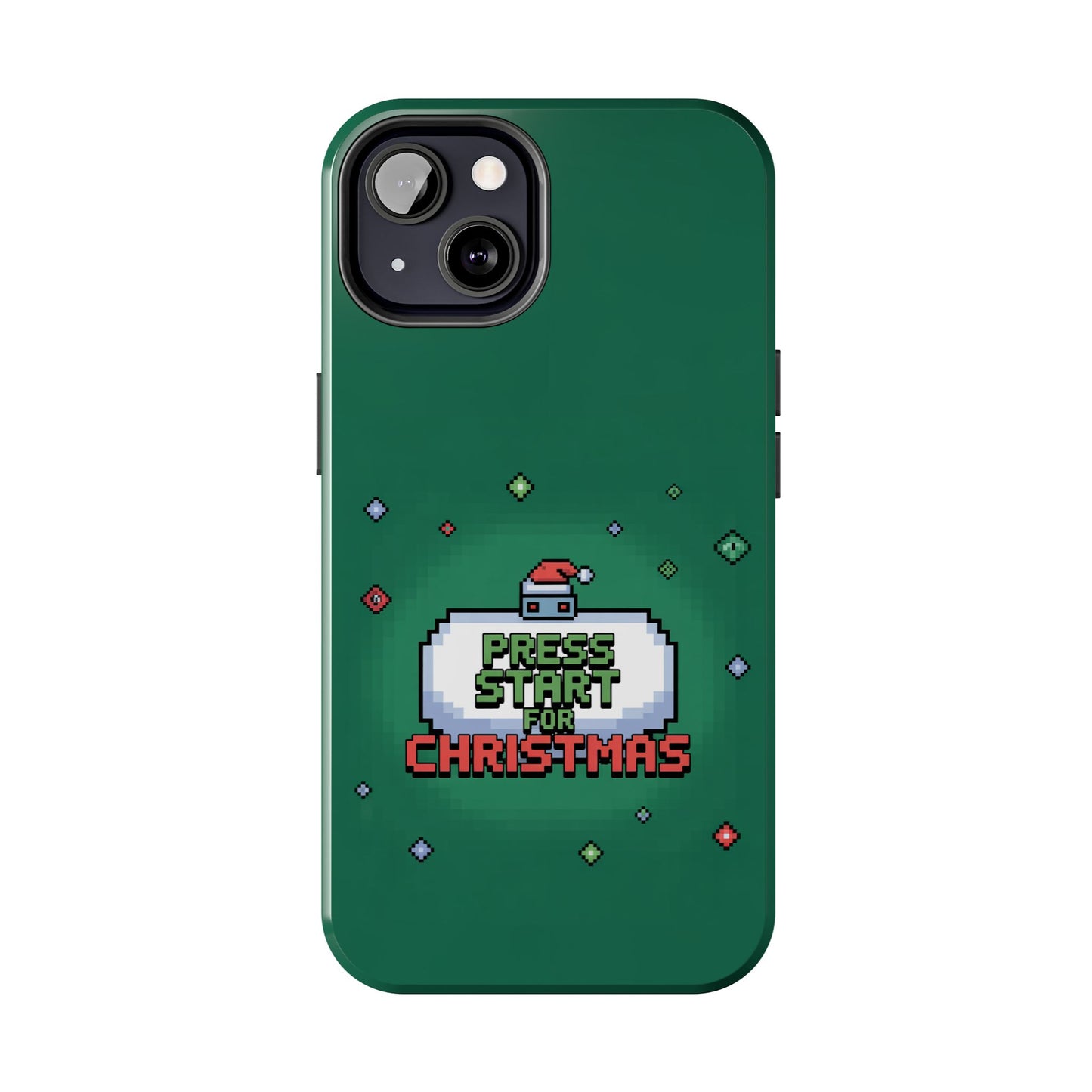 Christmas Pixel Gaming Phone Case - Press Start for Christmas Design