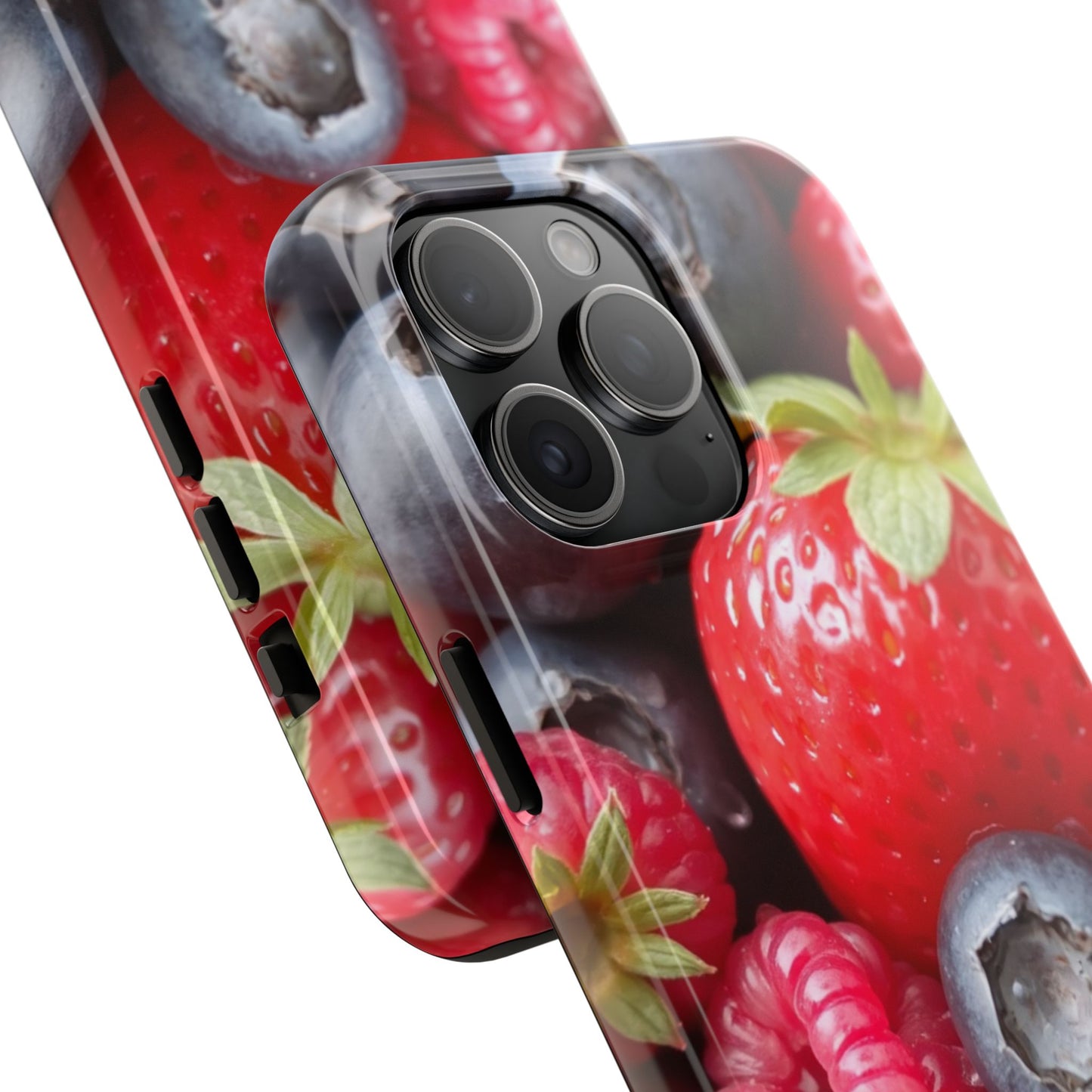 Fruit-Themed Tough Phone Case - Berry Burst Design