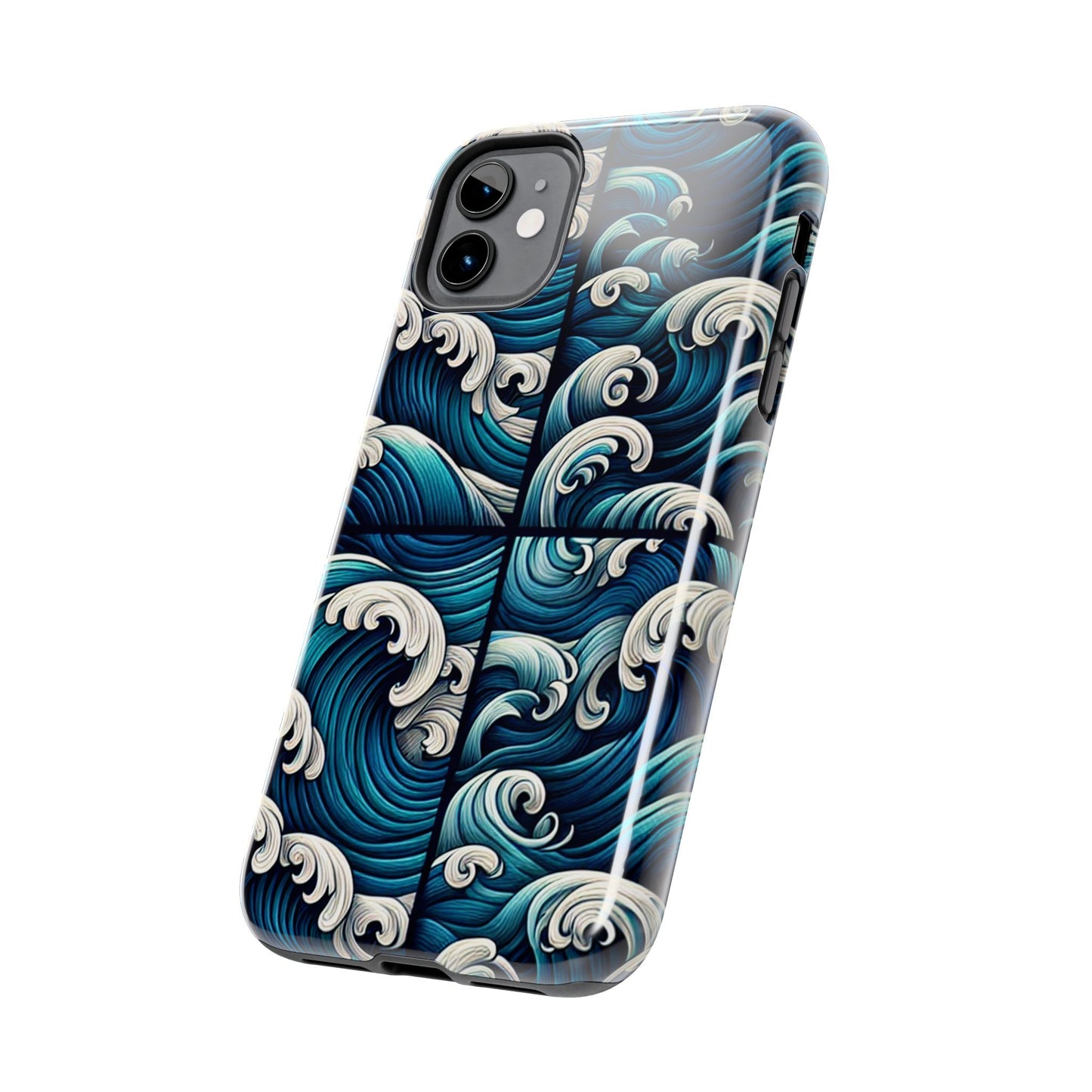 Ocean Waves Tough Phone Case - Durable Protection with Artistic Design - for iPhone