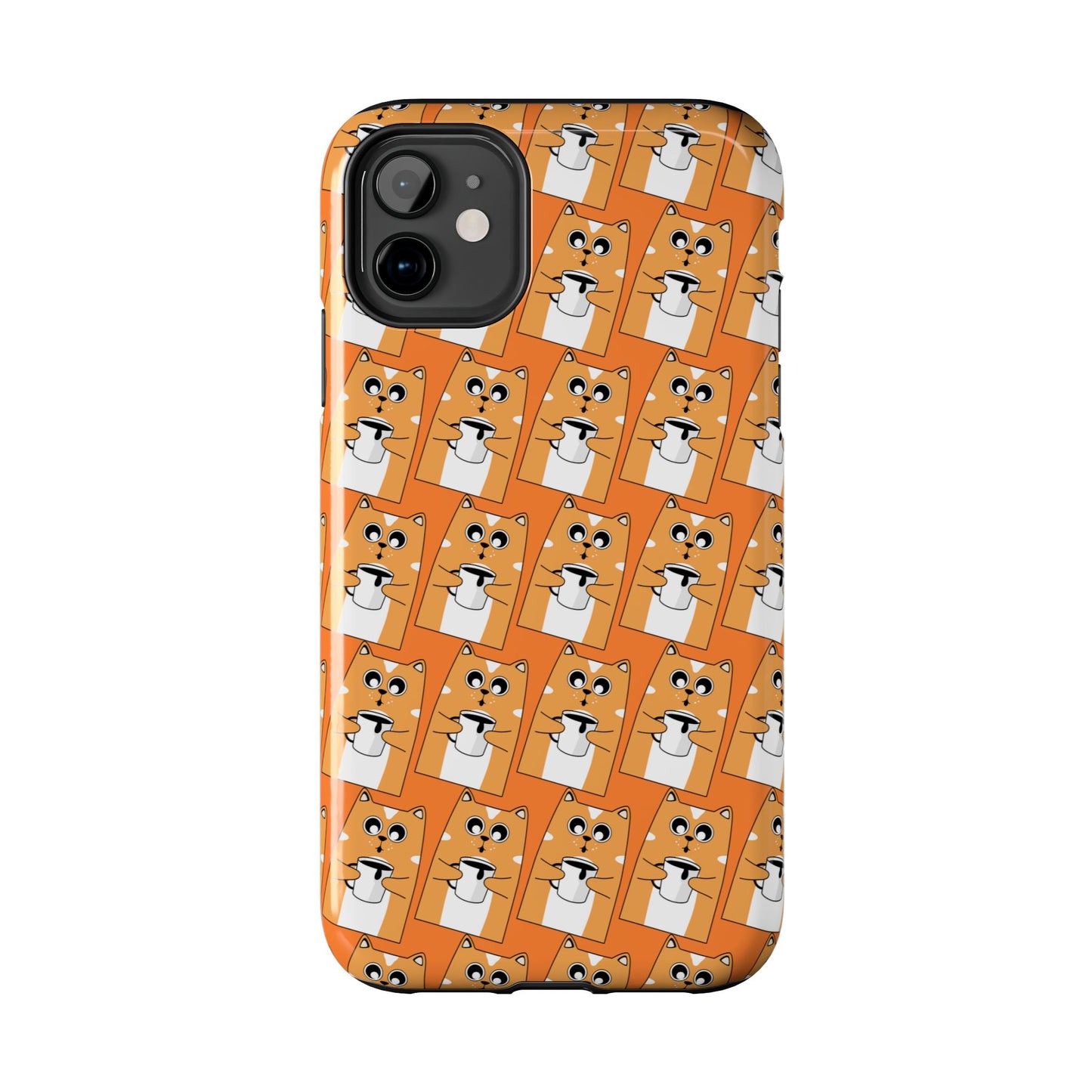 Coffee Cat Tough Phone Case – Durable, Fun, Perfect for Pet Lovers - for iPhone