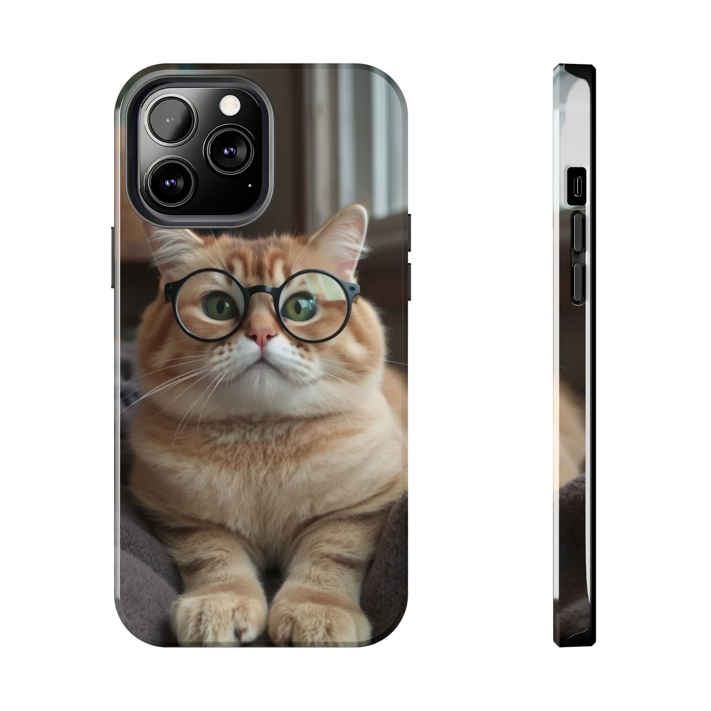 Cute Cat Glasses Tough Phone Case - Fun & Stylish Protection for Cat Lovers