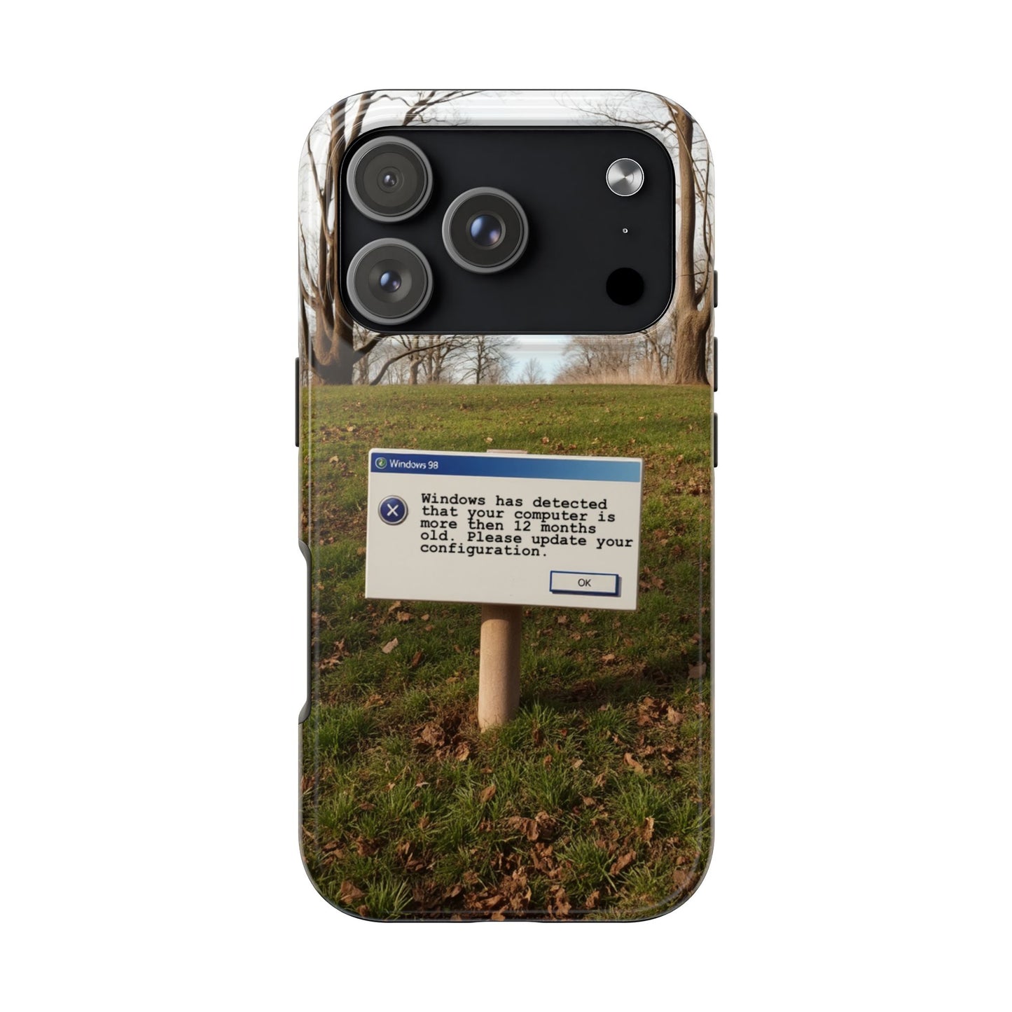 Durable Phone Case with Windows 98 Error Message Design - Perfect Gift for Tech Lovers