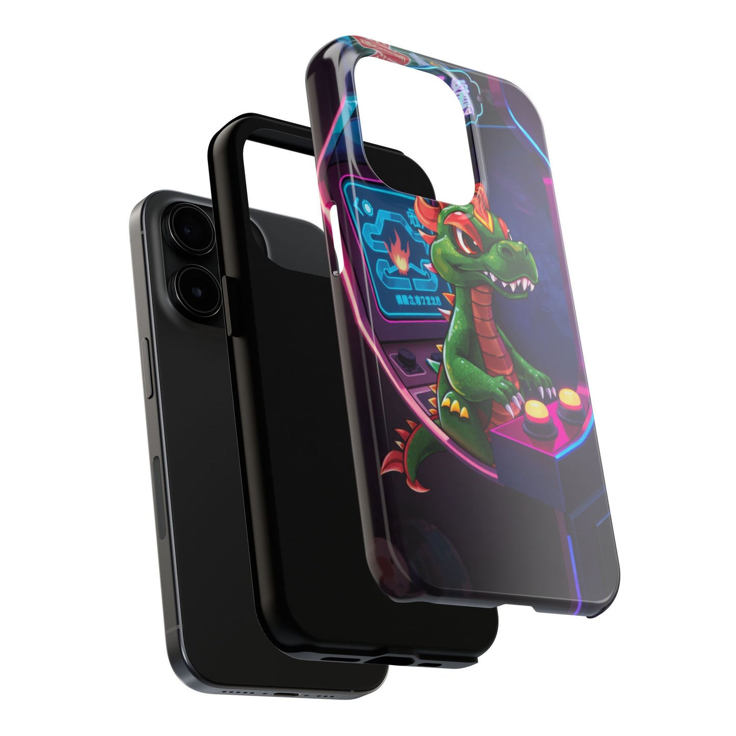 Retro Gamer Tough Phone Case with Dragon Design