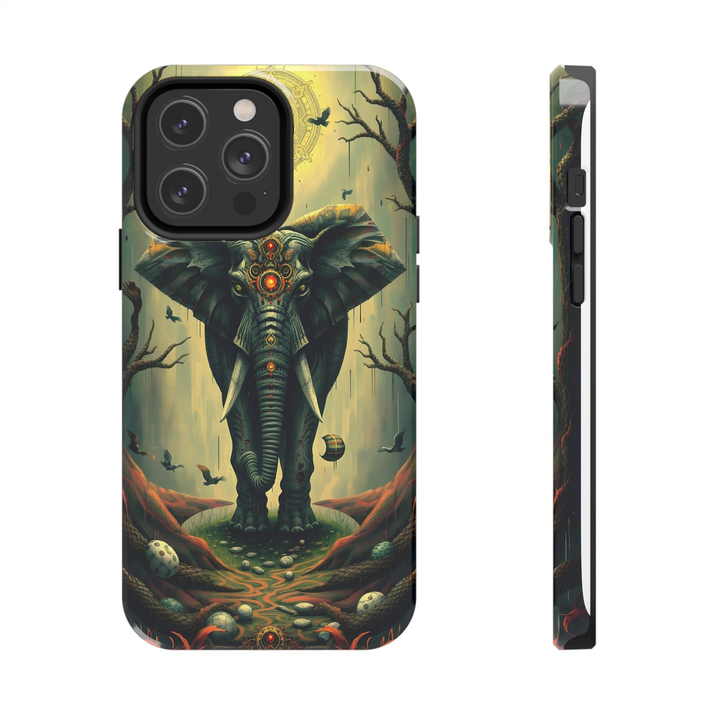 Mystical Forest Elephant Tough Phone Case | Vibrant Design for Nature Lovers - for iPhone