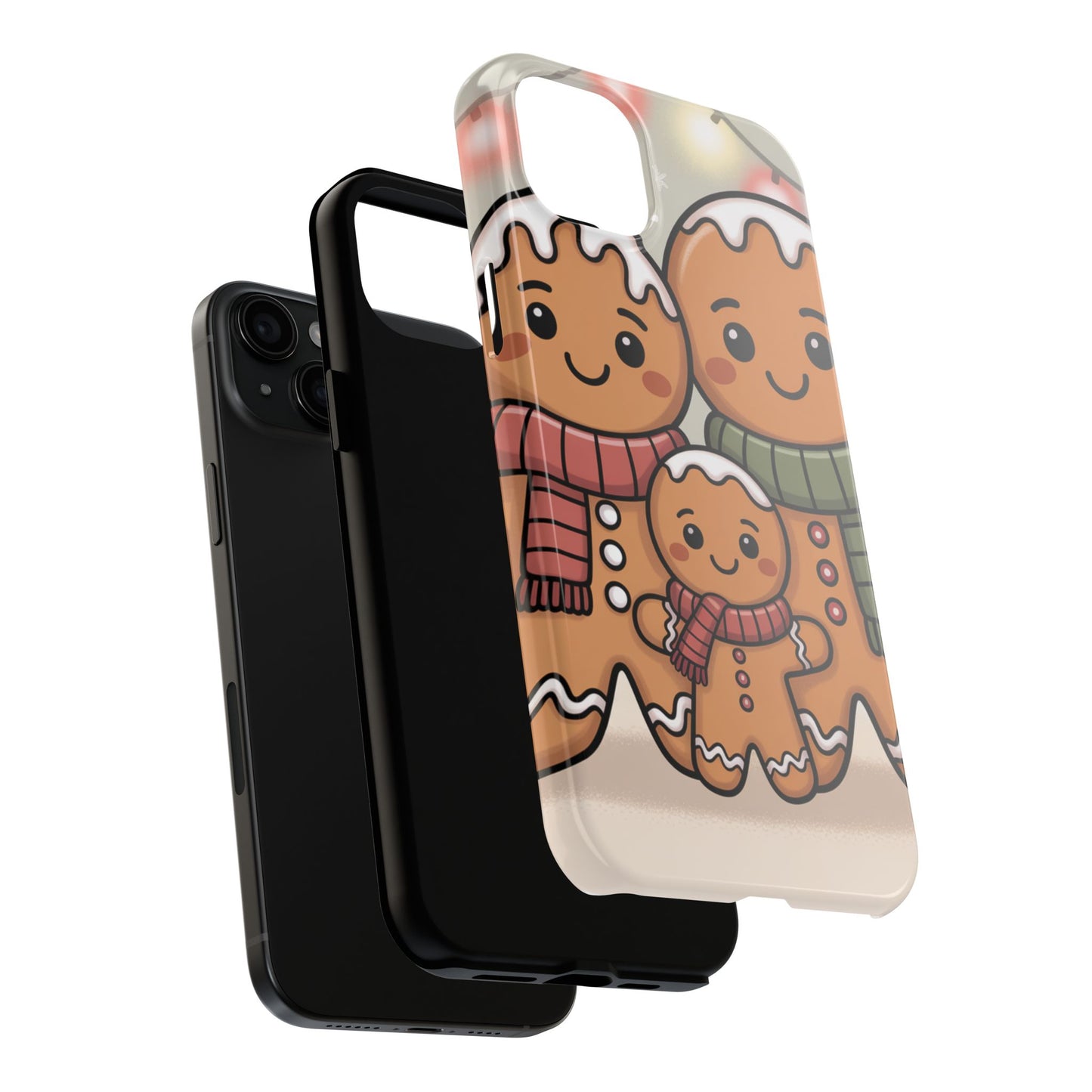 Gingerbread Cartoon Family Tough Phone Case – Festive Holiday Protection