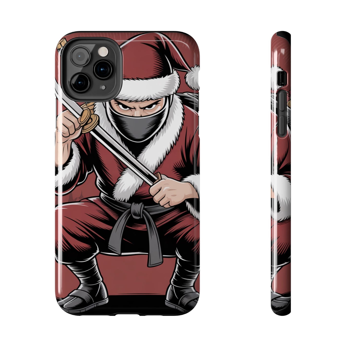 Ninja Santa Tough Phone Case | Durable Holiday Phone Cover for iPhone