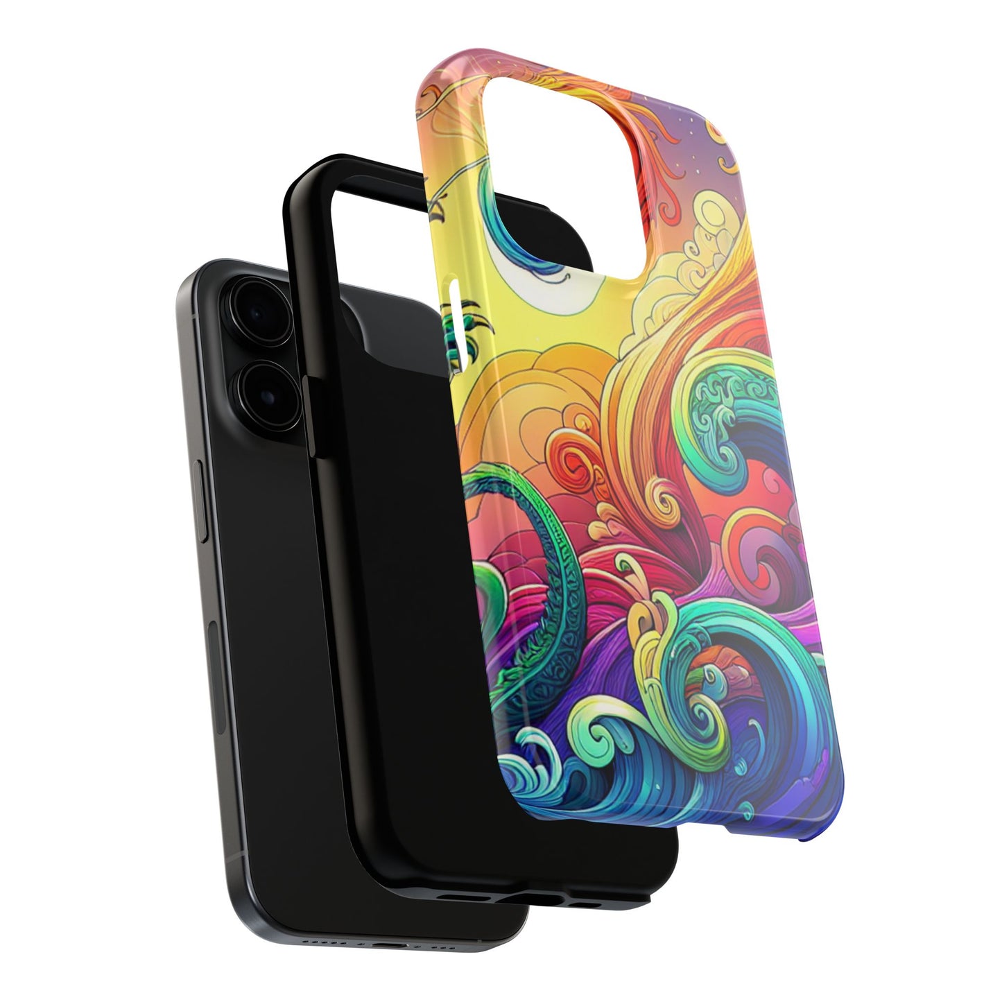 Fantasy Ocean Waves Tough Phone Case - Colorful Protective Cover - for iPhone