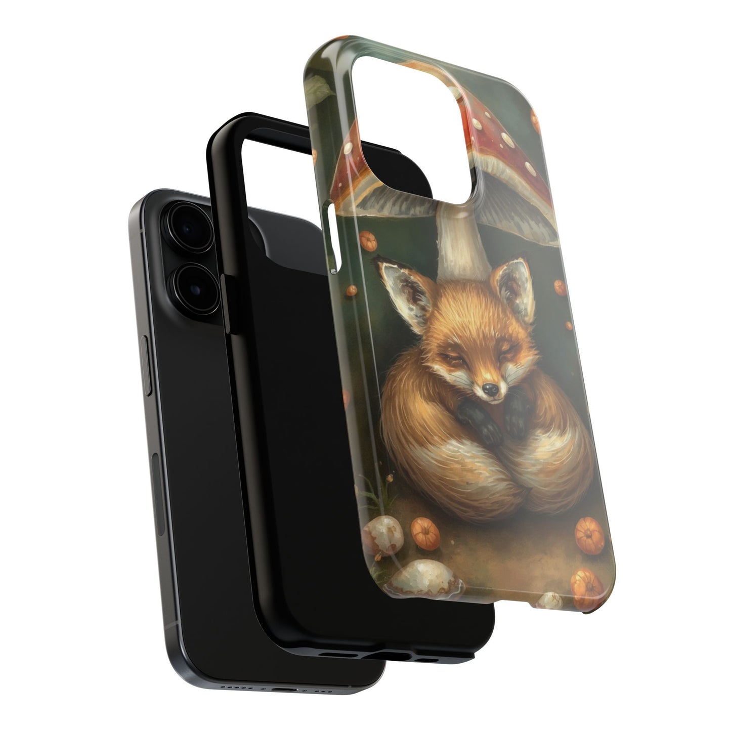Cute Fox & Mushroom Phone Case - Tough Protective Cover