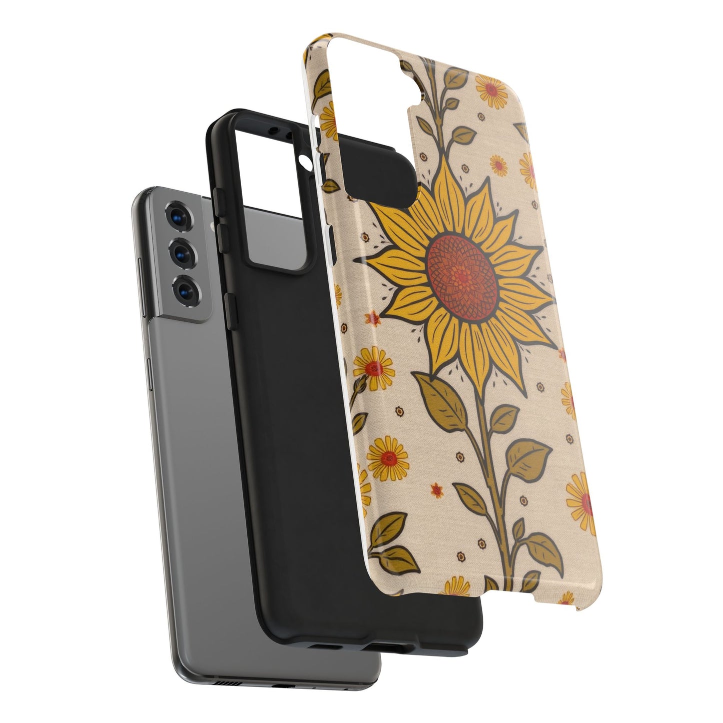 Bright Sunflower Origins Tough Phone Case - Floral Design for Nature Lovers - for iPhone
