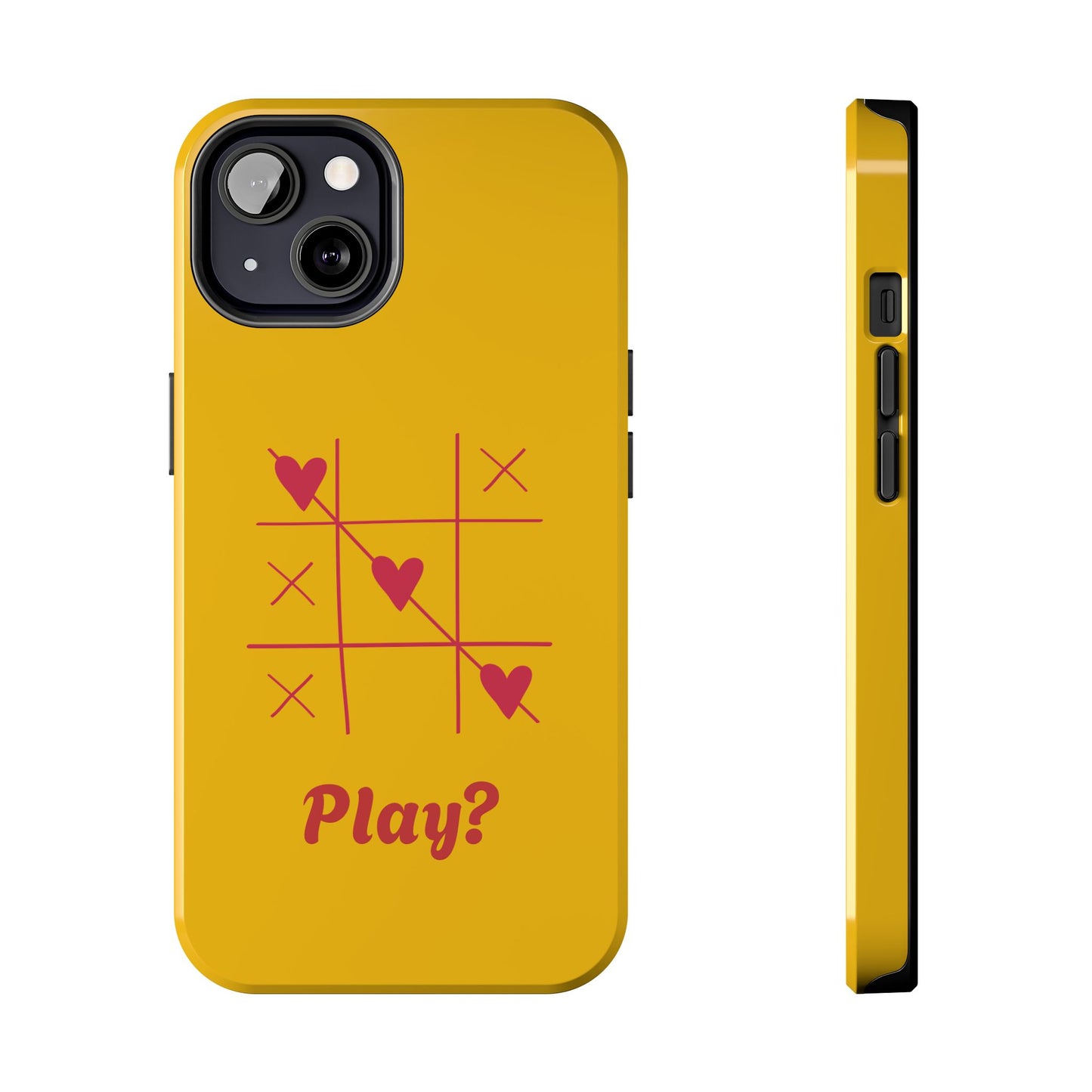 Heart Game Tough Phone Case - Fun Yellow Design for Gamers & Loved Ones - for iPhone
