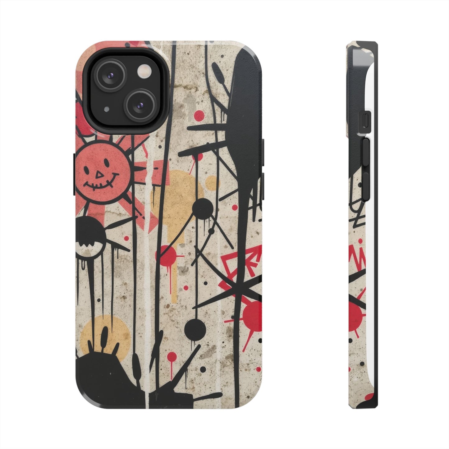 Artistic Tough Phone Case - Abstract Fun Grafitti Design for Protective Style - for iPhone