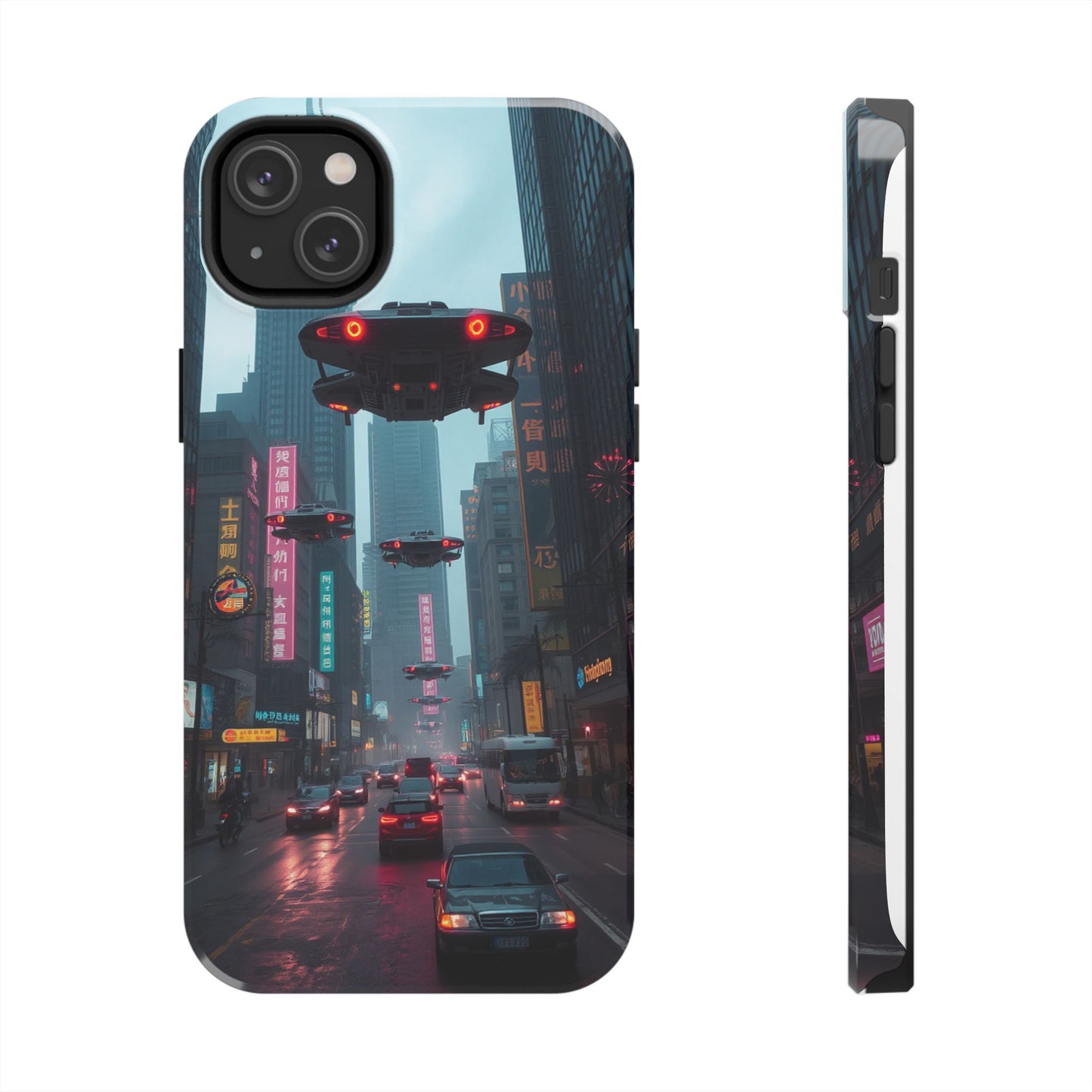 Futuristic City Tough Phone Case - Sci-Fi Design for Urban Explorers