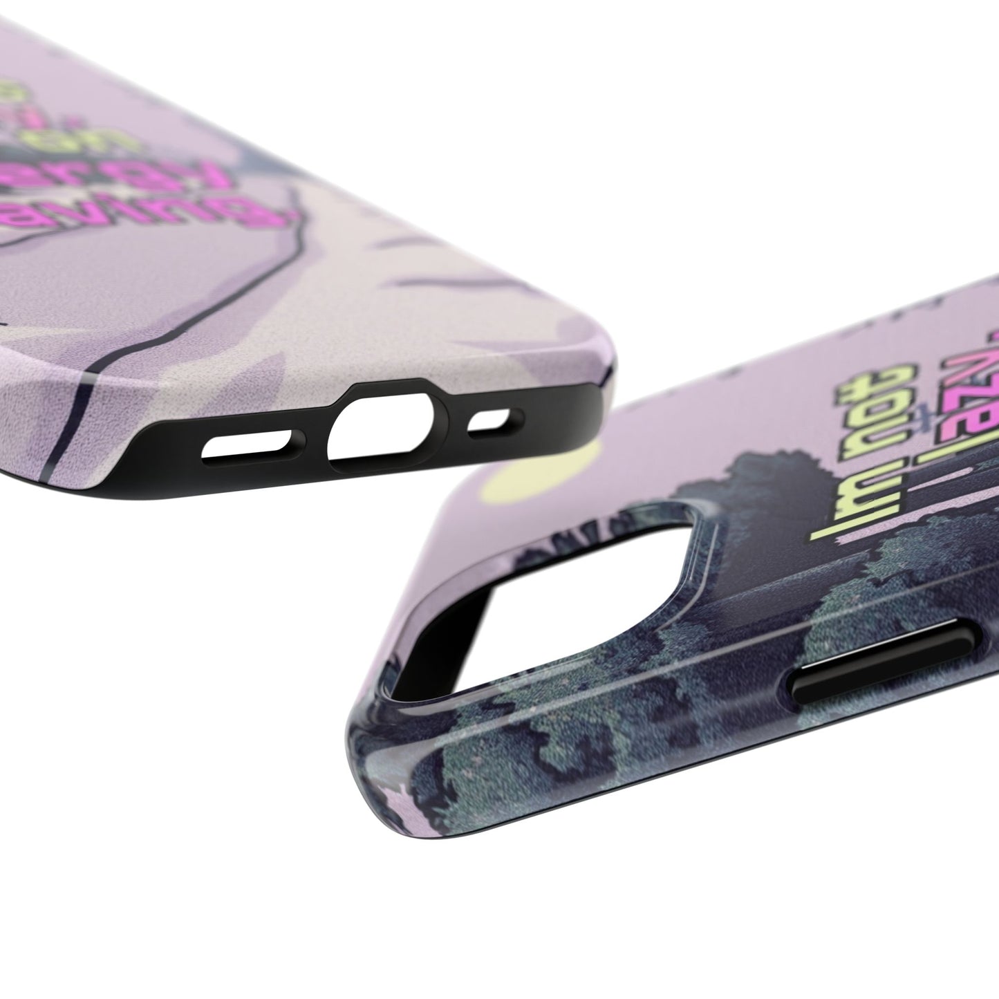 Humorous Tough Phone Case – "I'm Not Lazy, I'm On Energy Saving"